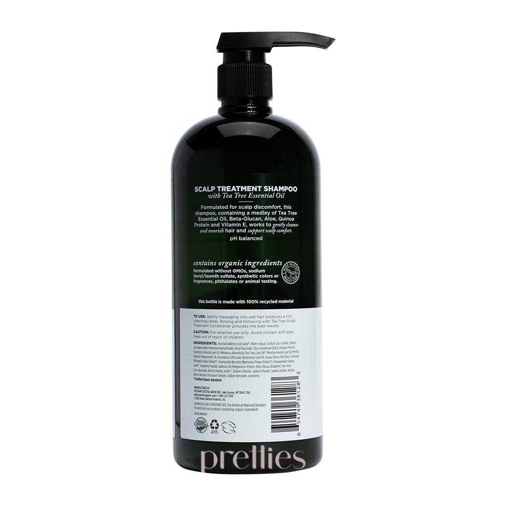 Avalon Organics Tea Tree Scalp Treatment Shampoo 33.4oz - Soothes Dry, Itchy Scalp - Natural & Organic Hair Care for Dandruff Relief - Perfect for Daily Use & Sensitive Scalp
