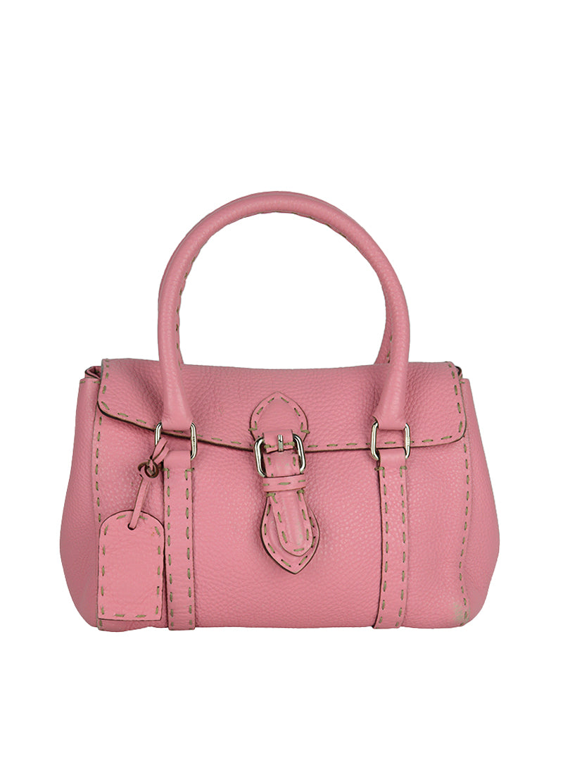 Fendi Selleria Leather Handbag in Pink - Luxury Women's Crossbody Bag for Work, Travel & Everyday Use