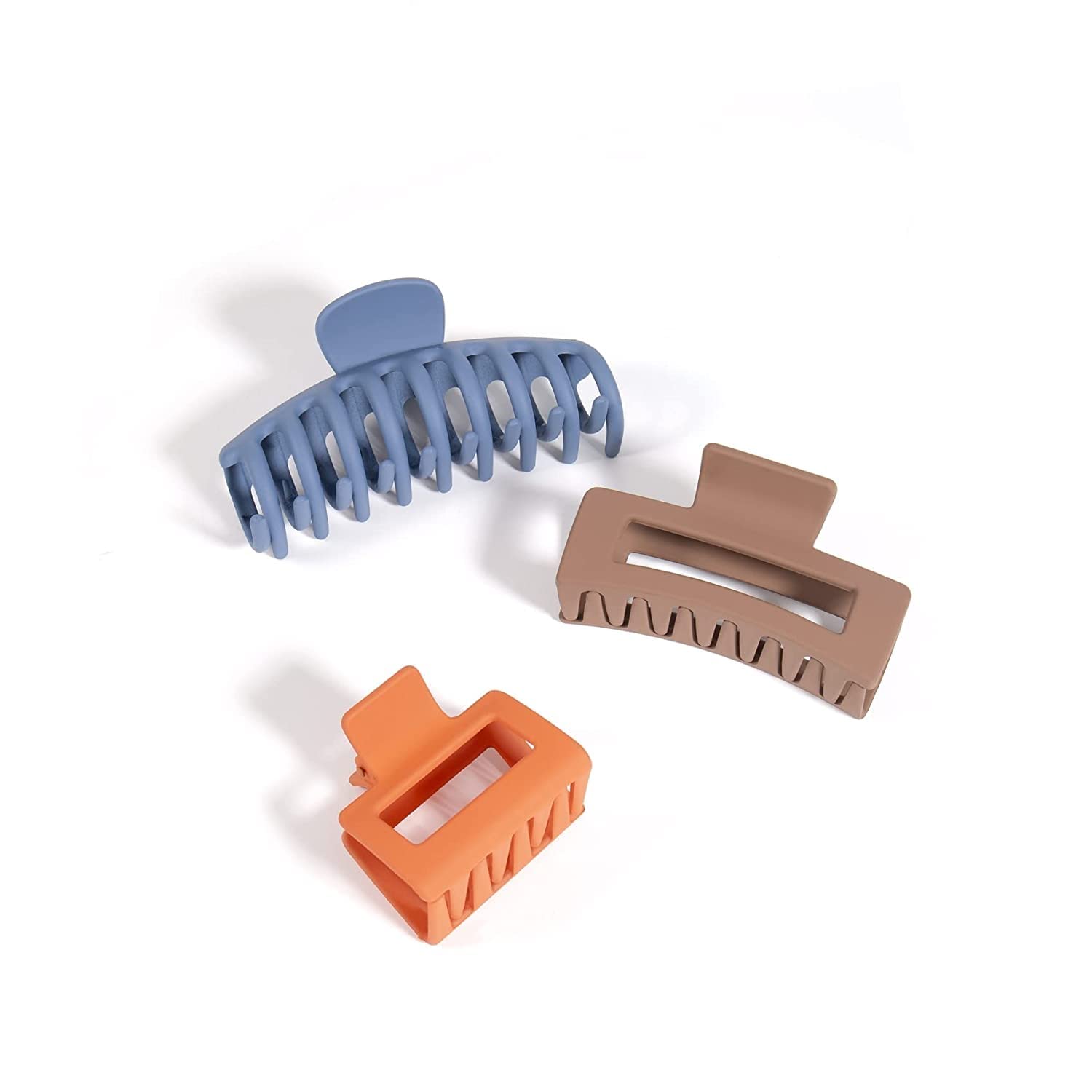 ASG 3-Piece Matte Claw Hair Clips Set - Non-Slip Large Hair Claws for Women with Thin or Thick Hair, 90s Retro Strong Hold Hair Accessories | Perfect for Updos, Ponytails & Everyday Hairstyles