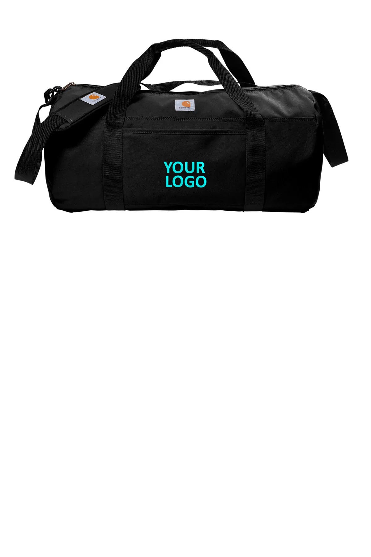 Carhartt 40L Canvas Packable Custom Duffel Bag - Heavy Duty Travel Duffel for Gym, Work & Outdoor Adventures - Water-Resistant Black Duffle Bag with Shoulder Strap