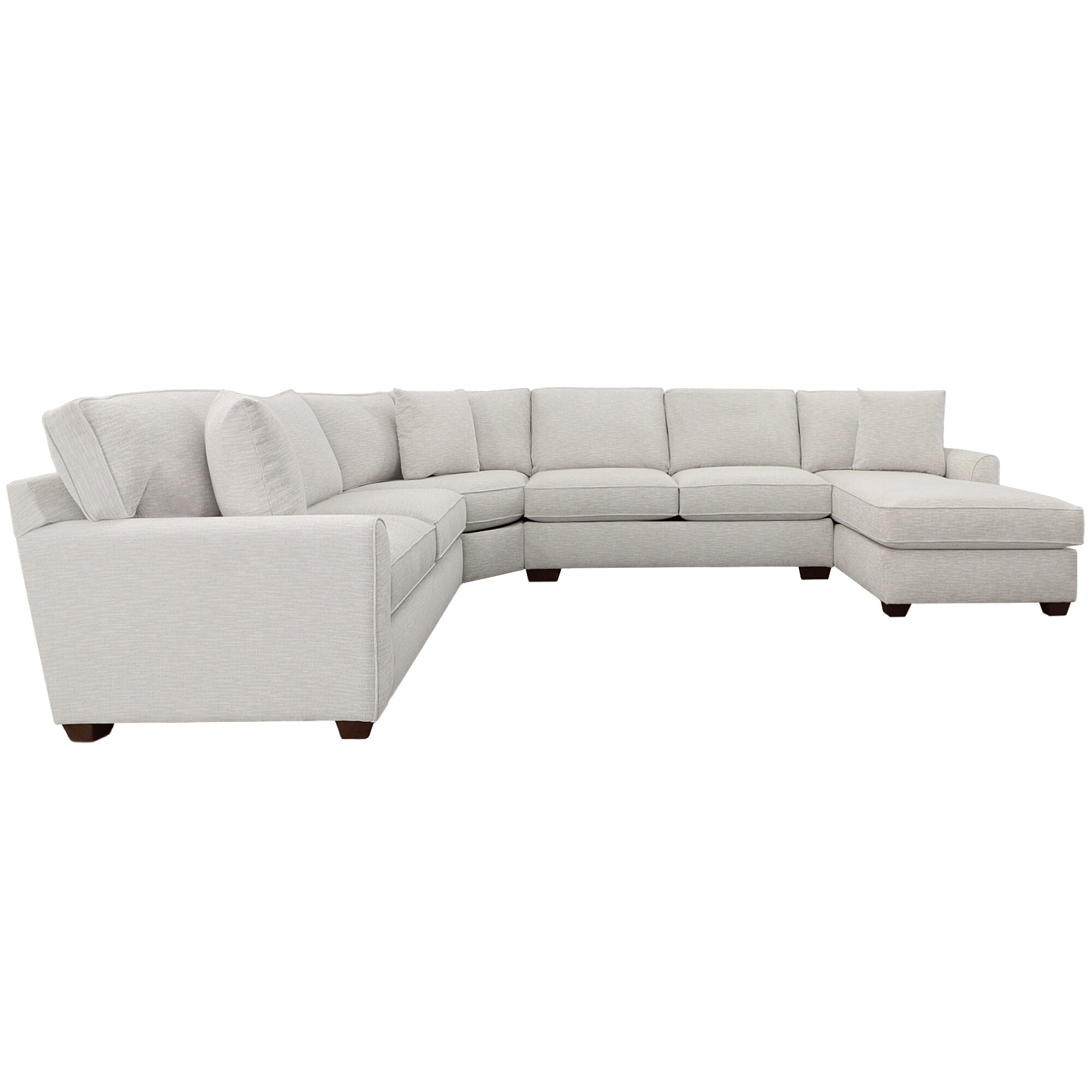 4-Piece Right Chaise Wedge Sectional Sofa Set with Connections Flare Design - Perfect for Living Room, Family Room, and Home Theater Seating
