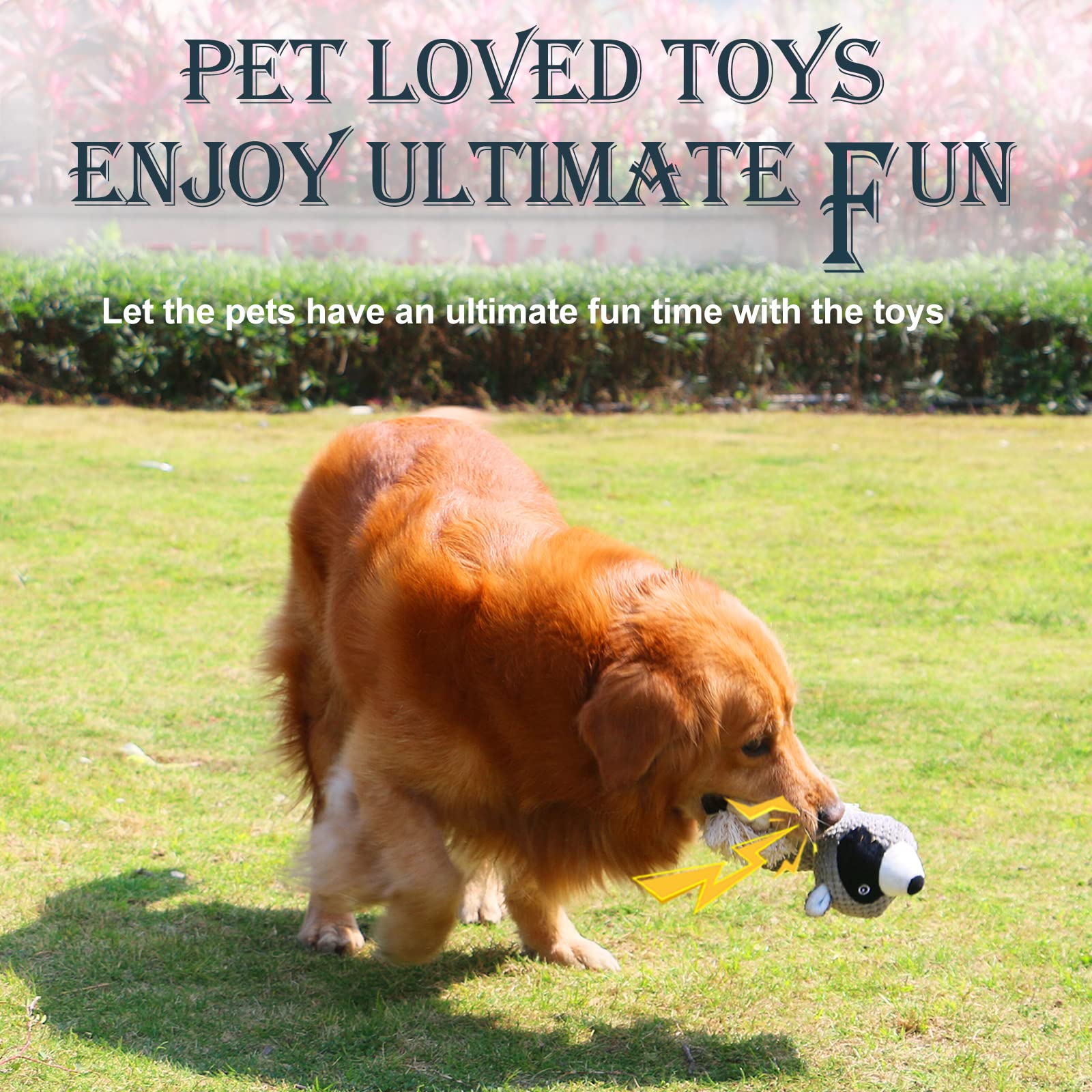 Squeaky Chew Plush Stuffed Dog Toys - Durable Otter Shaped Interactive Puppy Toy for Small Medium Large Dogs | Perfect for Teething, Playtime & Training | Indoor Outdoor Use