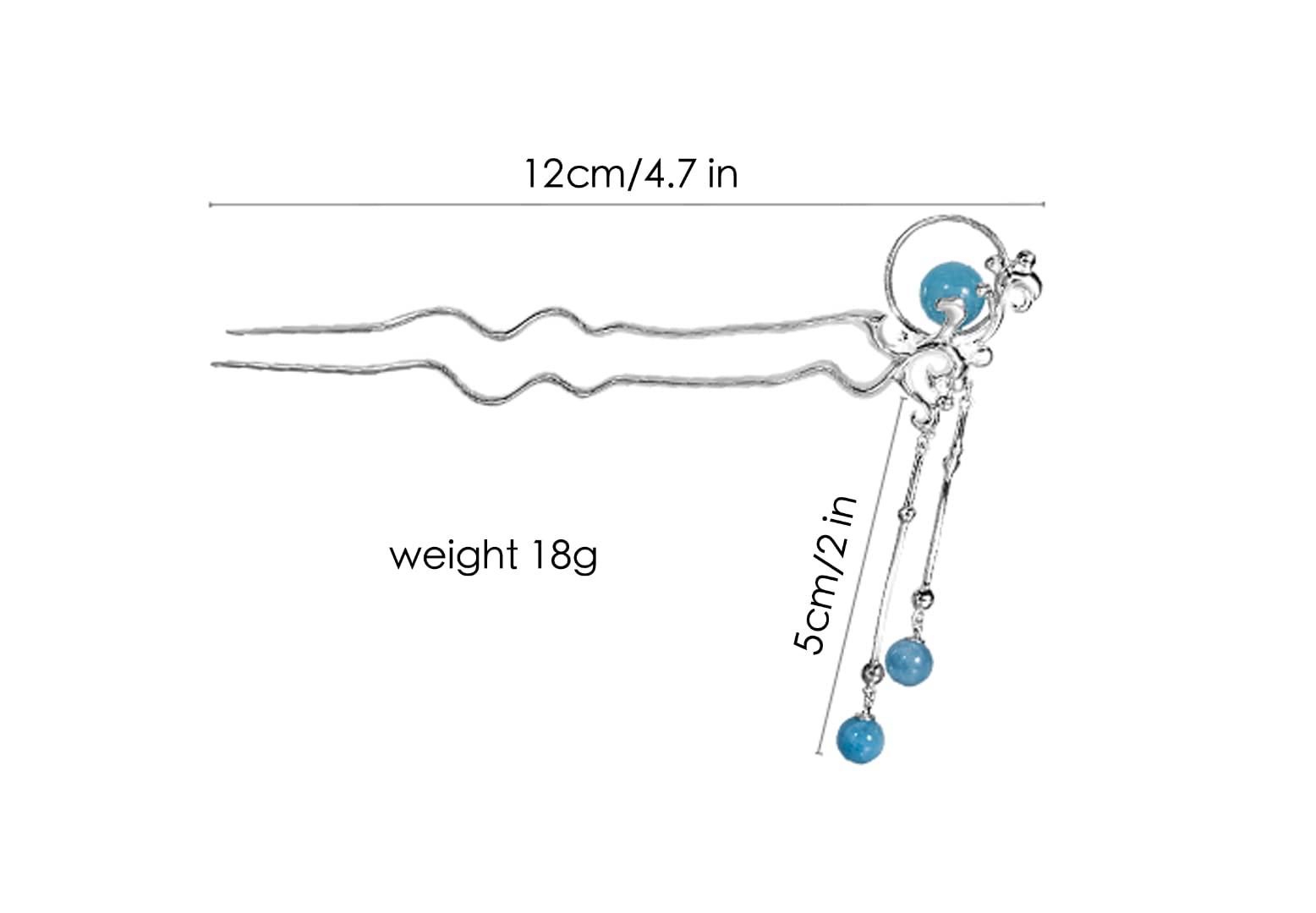 Chinese Classical Hair Stick - 925 Silver Hanfu Hairpin for Women | Traditional Hair Clip Accessories | Perfect for Weddings, Cosplay & Cultural Events
