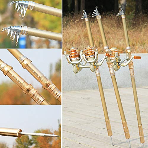 Carbon Fiber Telescopic Fishing Rod and Reel Combo Set - Lightweight Long Cast Saltwater Spinning Rod with Metal Reel for Beginners & Anglers | Perfect for Rock Fishing, Beach Casting & Sea Angling