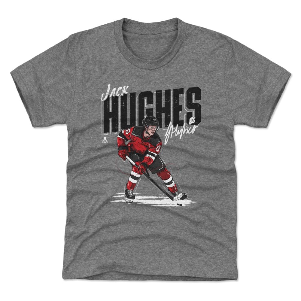 500 LEVEL Jack Hughes Kids Jersey - Youth Hockey Shirt for Fans & Games - Perfect for NHL Matches, Birthday Gifts & Sports Events