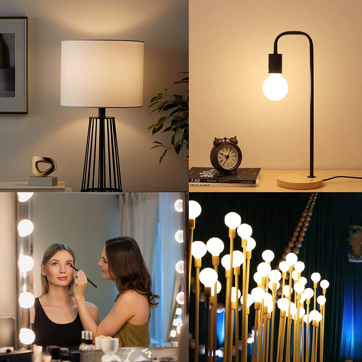 6 Pack G25(G80) Globe LED Light Bulbs - 5W Dimmable (40W Equivalent), Warm White 2700K, 500LM, E26 Base, Milky Filament - Perfect for Vanity, Makeup Mirror, Bathroom & Bedroom Lighting