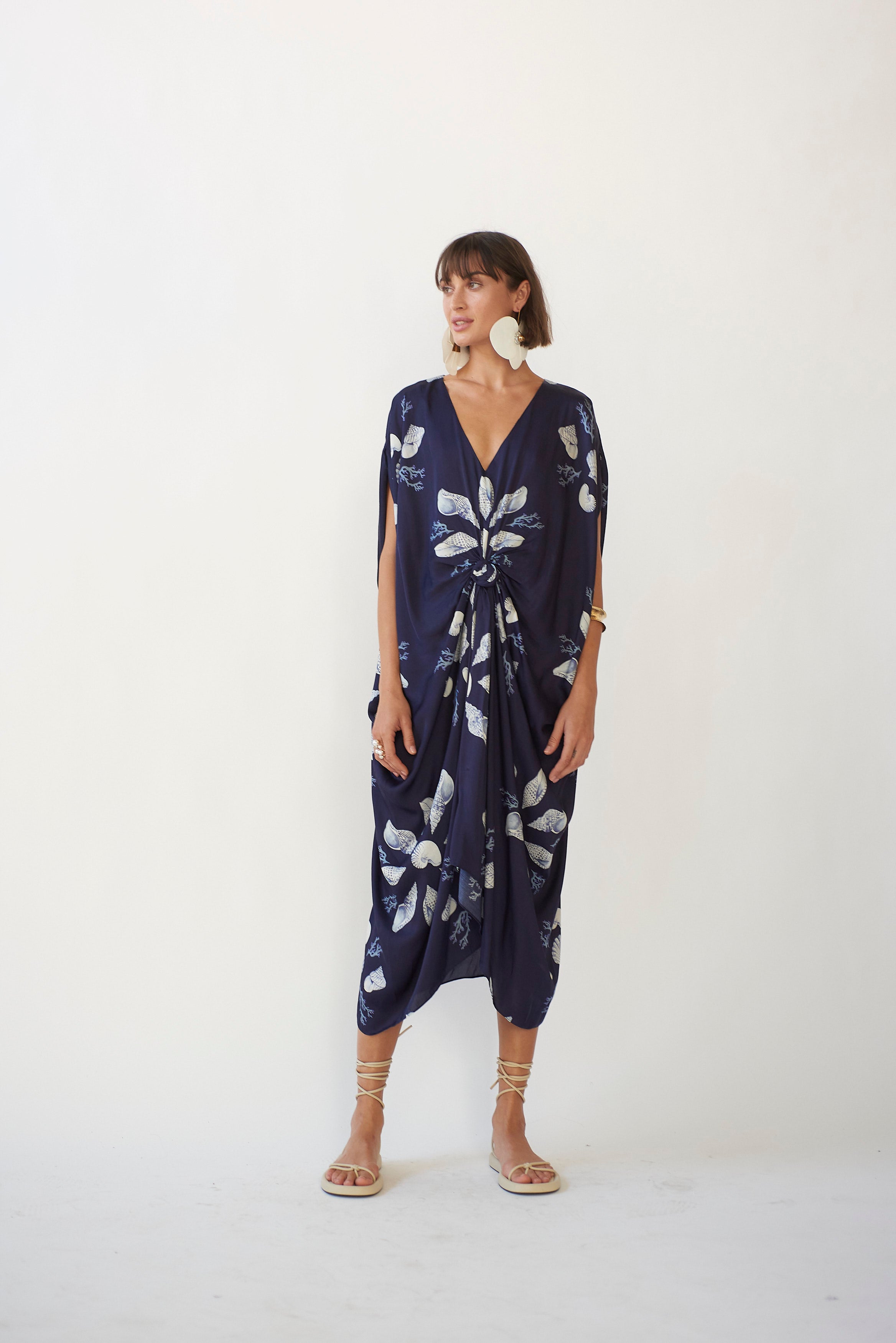 Stylish Knot Kaftan Dress for Women - Boho Chic Summer Beach Cover Up - Perfect for Vacations, Pool Parties & Casual Outings