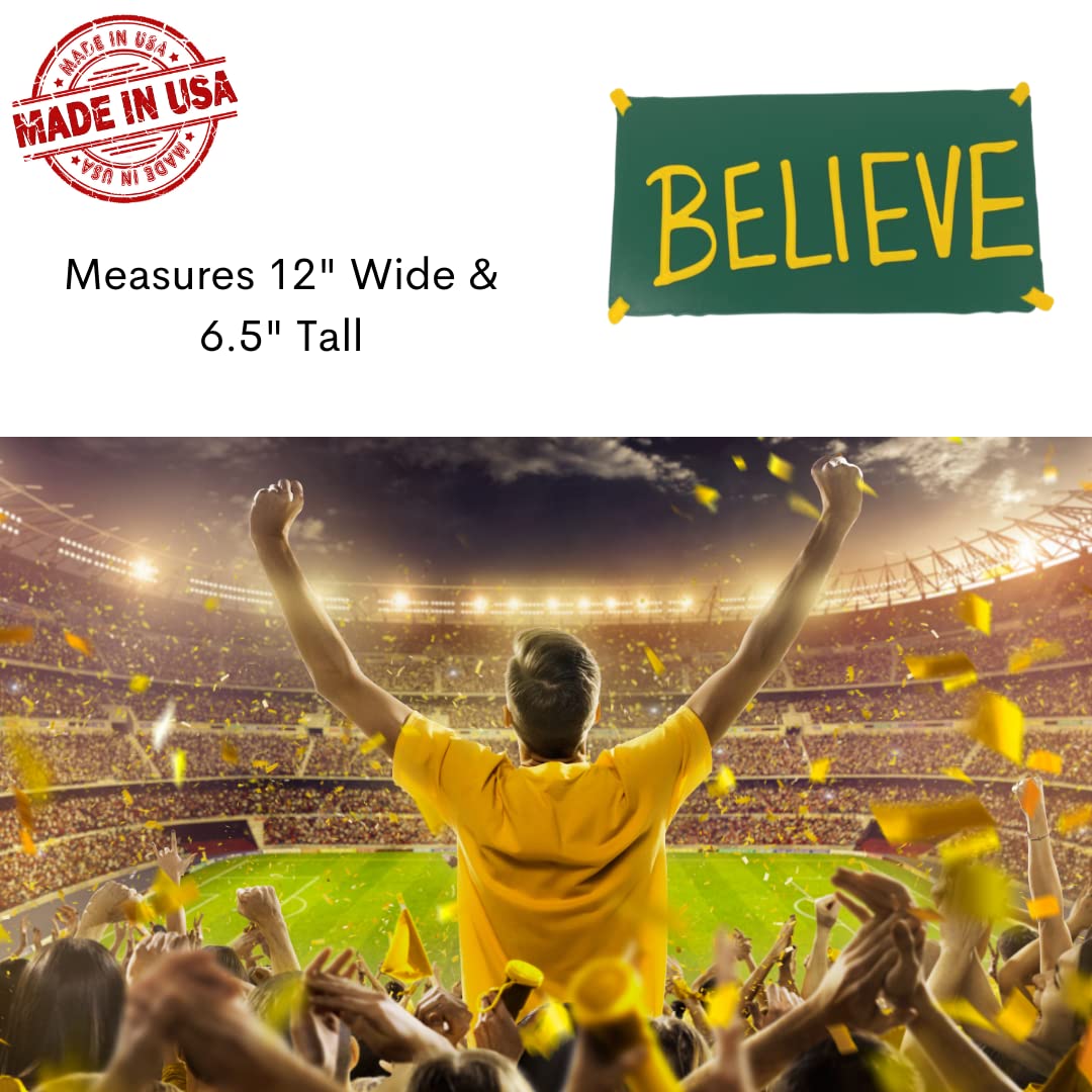 Green & Gold 'Believe' Motivational Sports Wall Art - 12