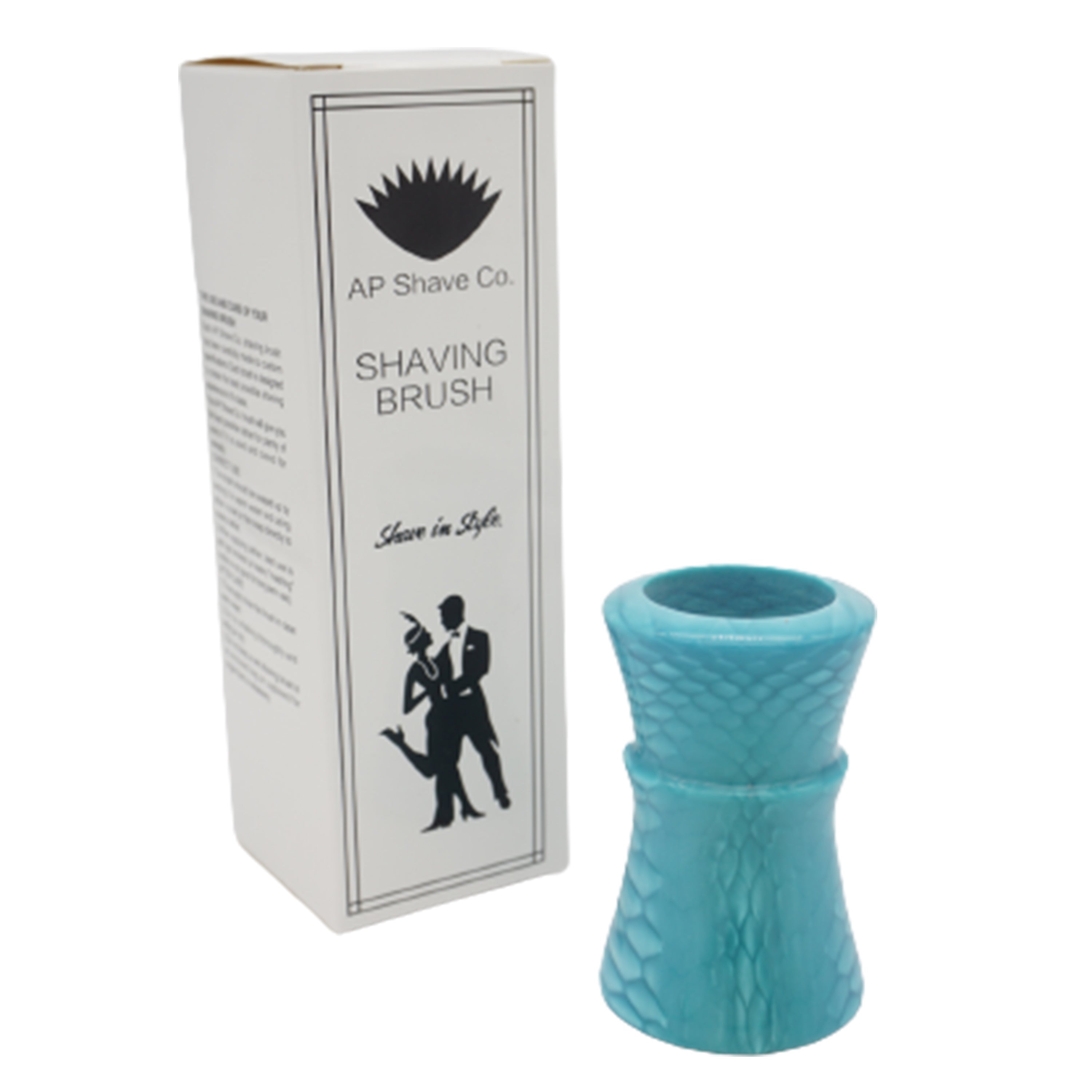 Premium Blue Snakeskin Handcrafted Shaving Brush Handle - Fits 24mm & 26mm Knots - Perfect for Wet Shaving & Grooming Gifts for Men