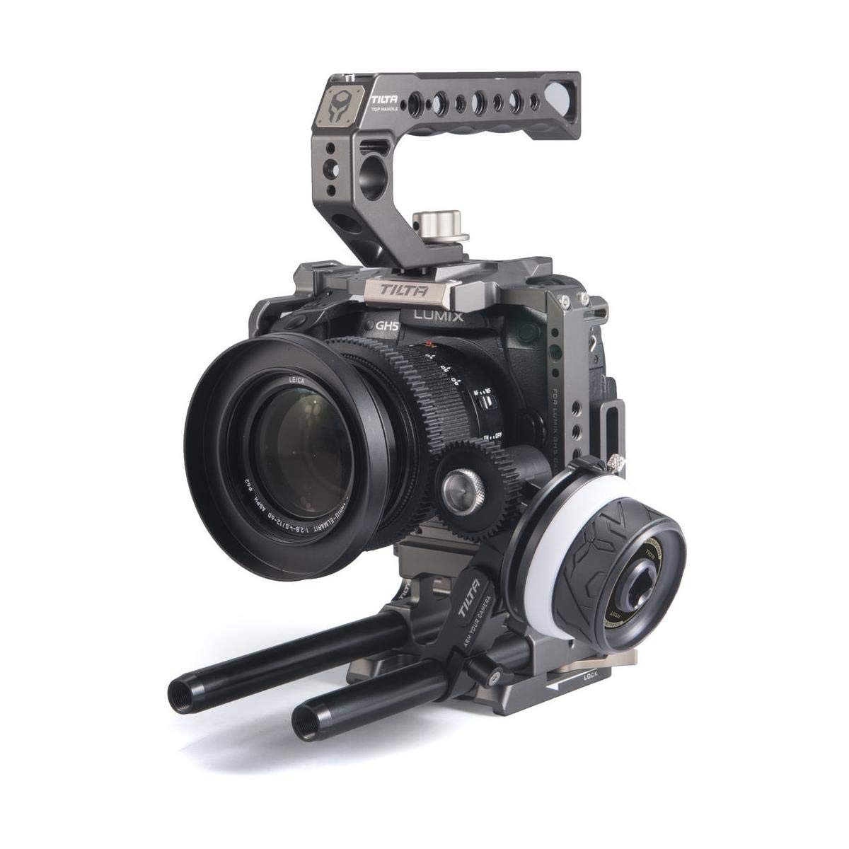 Tilta Mini Follow Focus Lens Zoom Control for DSLR & Mirrorless Cameras - Pocket Follow Focus with A/B Hard Stops, 0.8m Pitch Gear Ring, 15mm Rod & Single Rod Holder - Lightweight FF-T06/FF-T07 for Filmmaking, Vlogging & Professional Video Production