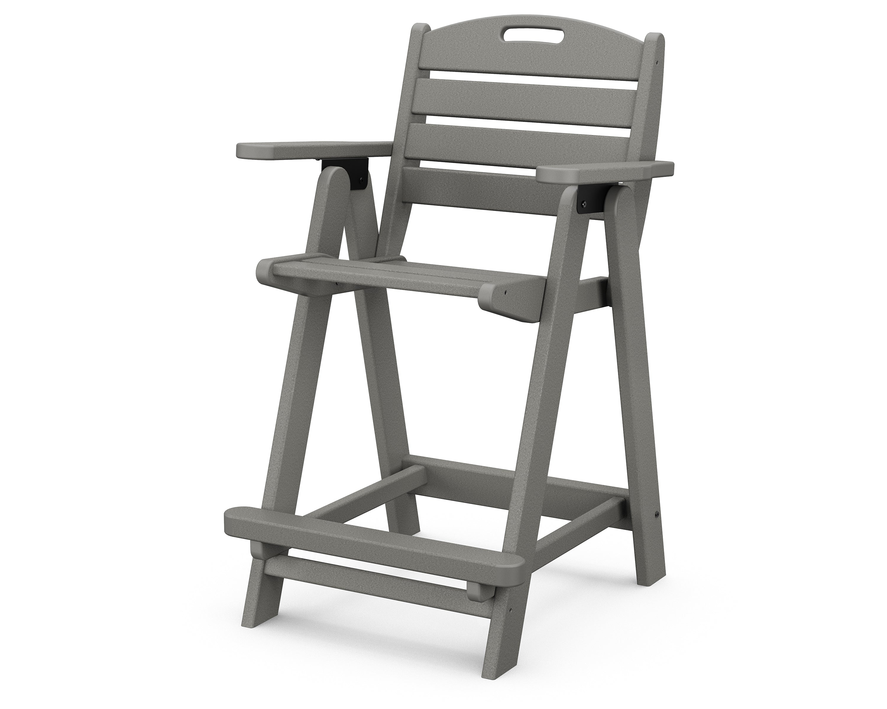 POLYWOOD Nautical Counter Height Bar Stool - Outdoor Waterproof Adirondack Chair for Patio, Deck, Poolside - Durable All-Weather Resin Material - Perfect for Beach House, Backyard, Restaurant Dining