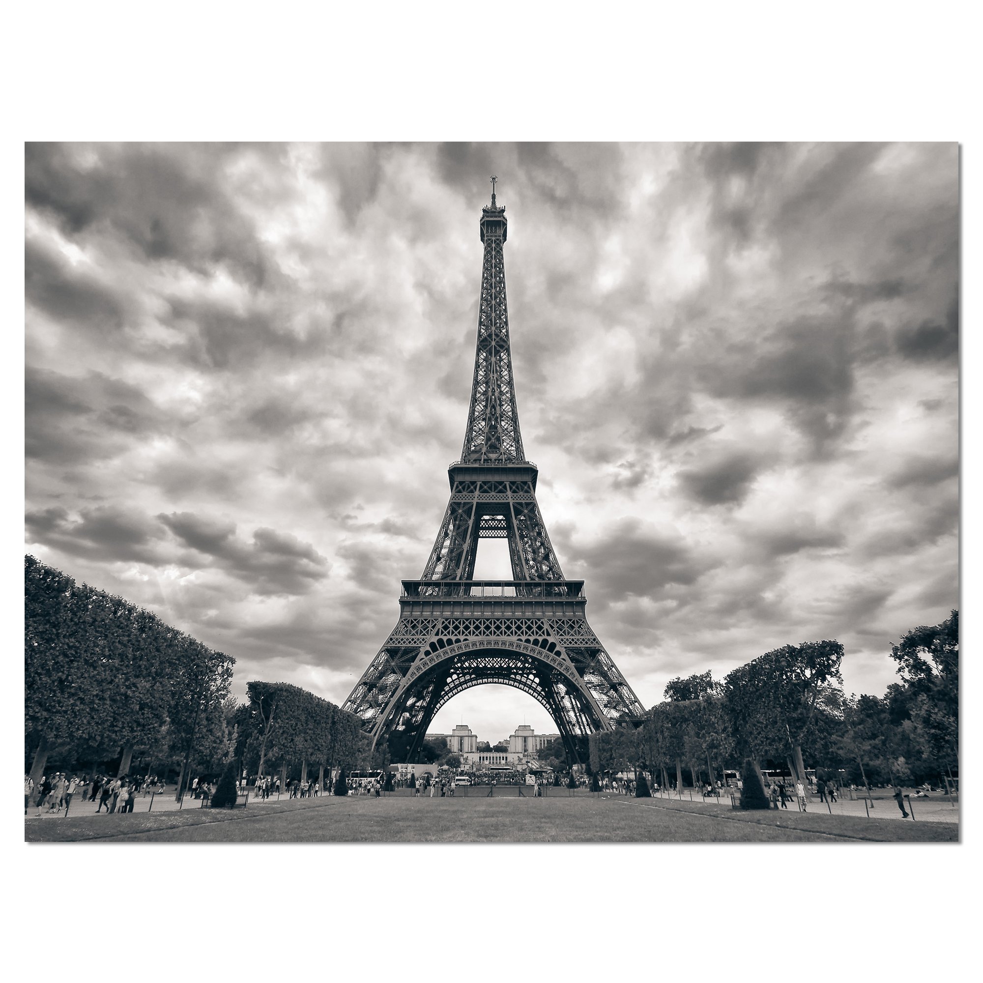 Paris Eiffel Tower Canvas Art Print - Dramatic Skyline Wall Decor for Living Room, Office & Bedroom - High Quality Landscape Photography Wall Art