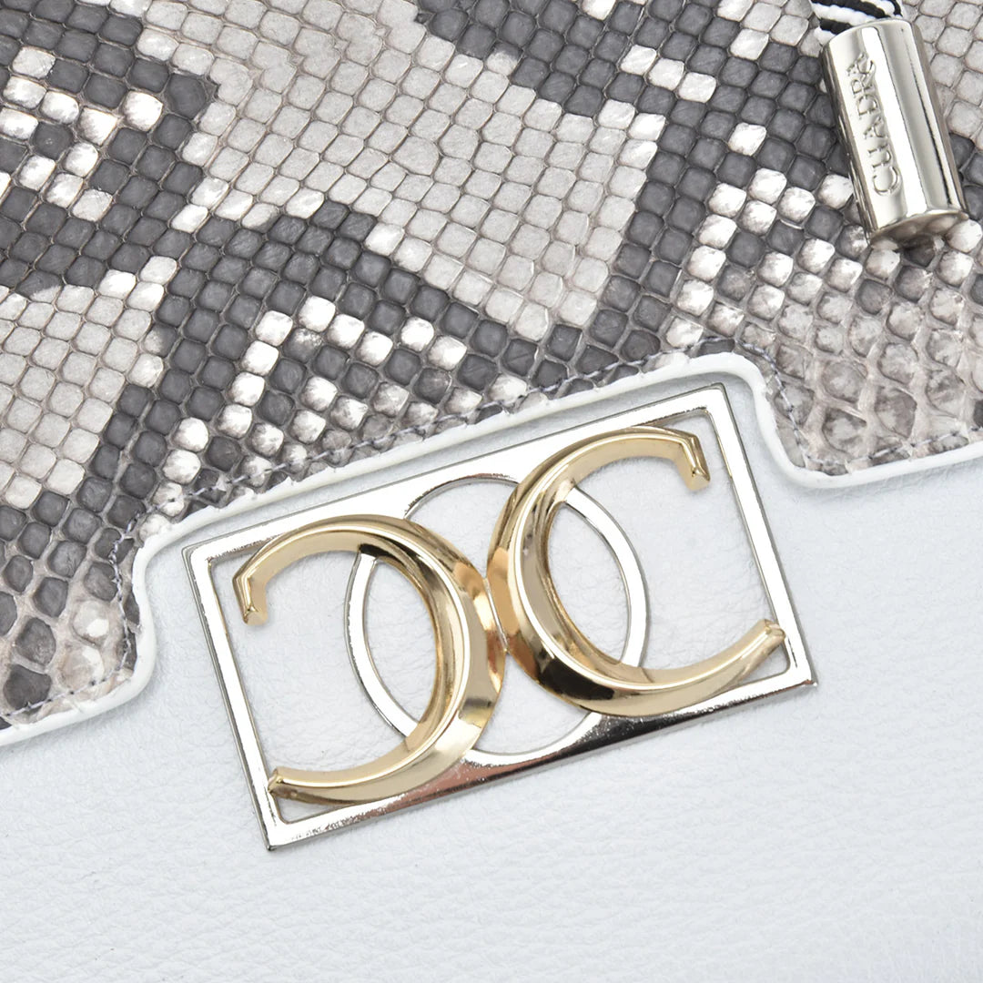 BOD0IPH Women's Fashion Python Handbag - Elegant White Dress Clutch Purse for Evening Parties, Weddings & Special Occasions