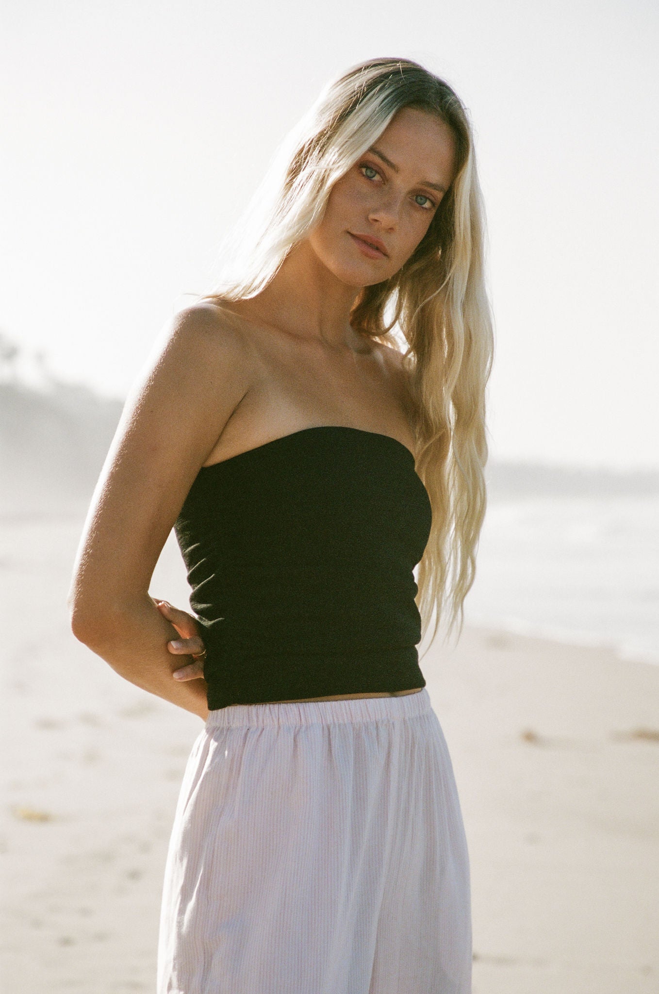 Women's Warm Sun Cotton Ruched Tube Top - Soft Stretchy Summer Crop Top for Beach, Music Festivals & Casual Outfits