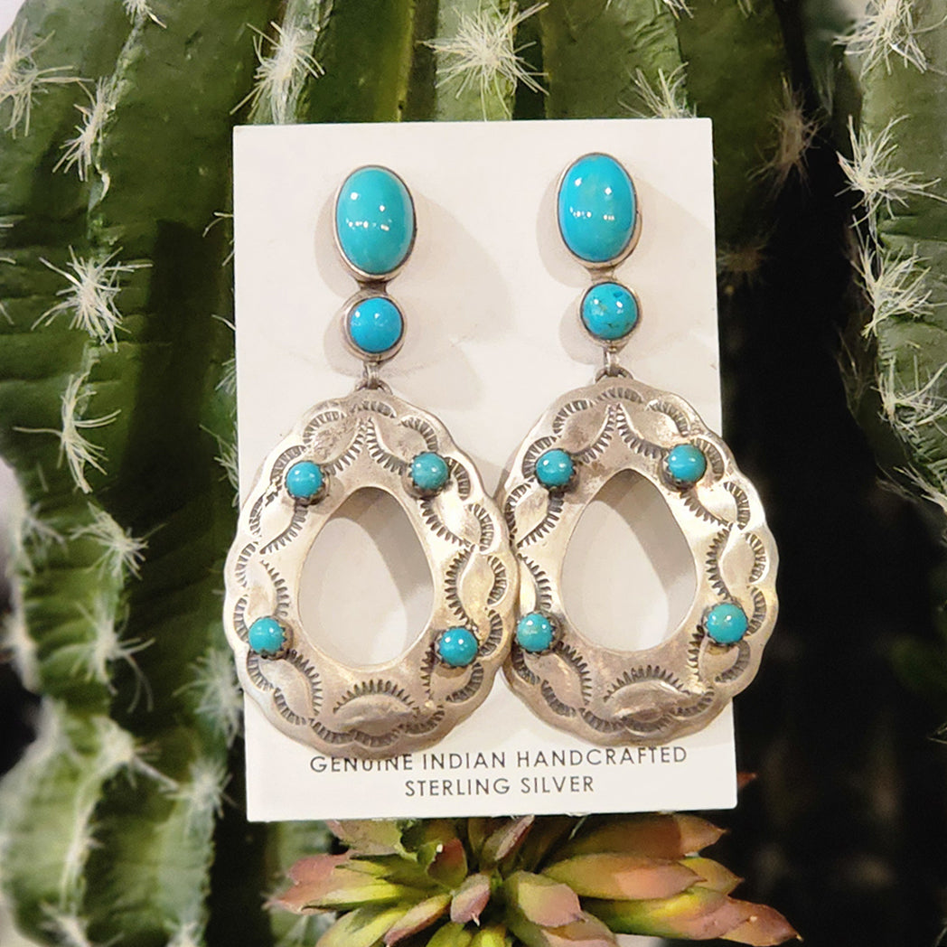 Darla Turquoise Dangle Earrings for Women - Handmade Bohemian Jewelry | Perfect for Parties, Weddings & Everyday Wear