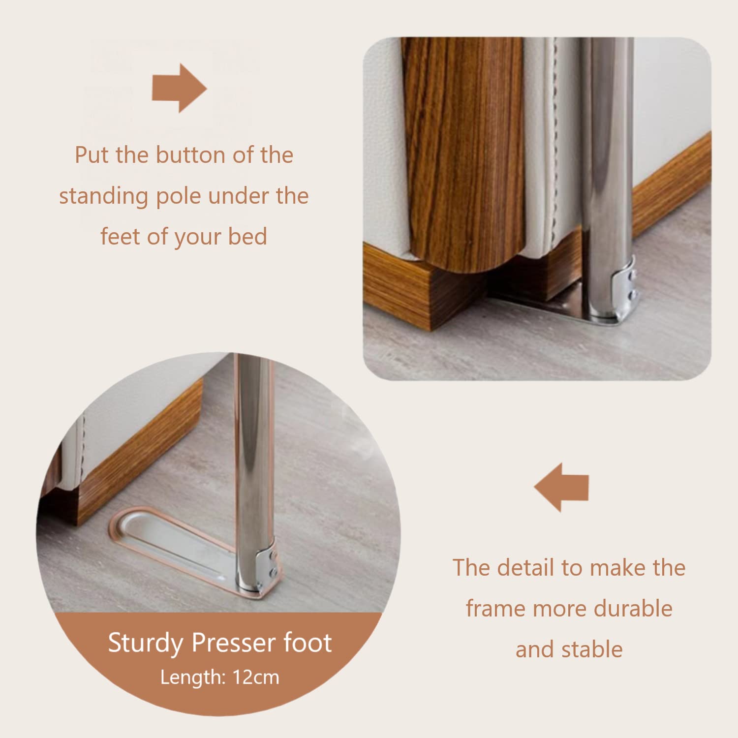 King Size Canopy Bed Frame with Stainless Steel Posts - Heavy Duty Thickened Canopy Frame Bracket for Metal/Wood Beds - Elegant Bedroom Decor for Master Bedroom, Guest Room & Luxury Hotel Suite