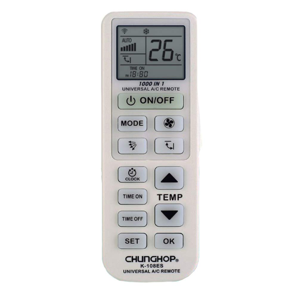 Universal AC Remote Control K-108ES - Compatible with Toshiba, Panasonic, Sanyo Air Conditioners | Replacement Remote for Home & Office Cooling Systems