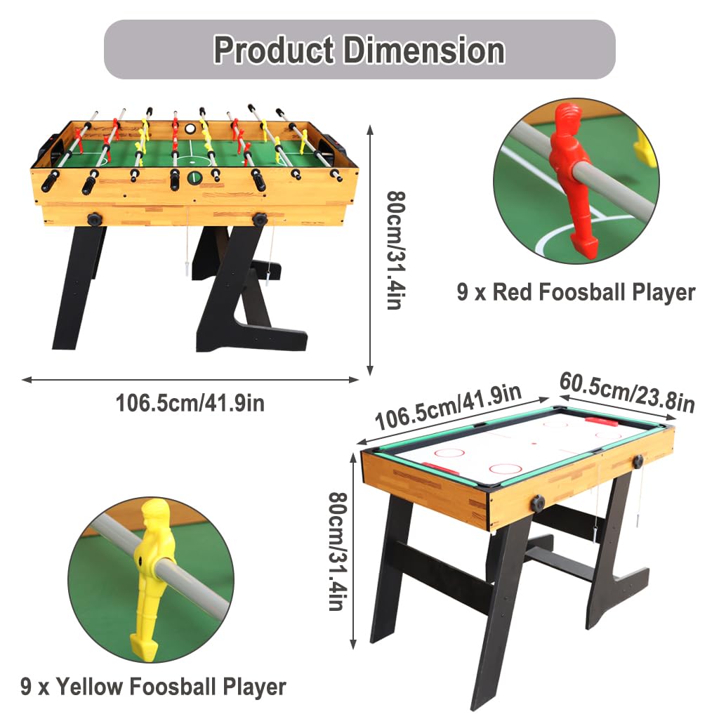 IFOYO 10-in-1 Multi-Game Table Set - Hockey, Foosball, Bowling, Billiards, Ping Pong, Chess, Checkers, Shuffleboard & Backgammon - Perfect for Game Rooms, Family Gatherings & Indoor Entertainment
