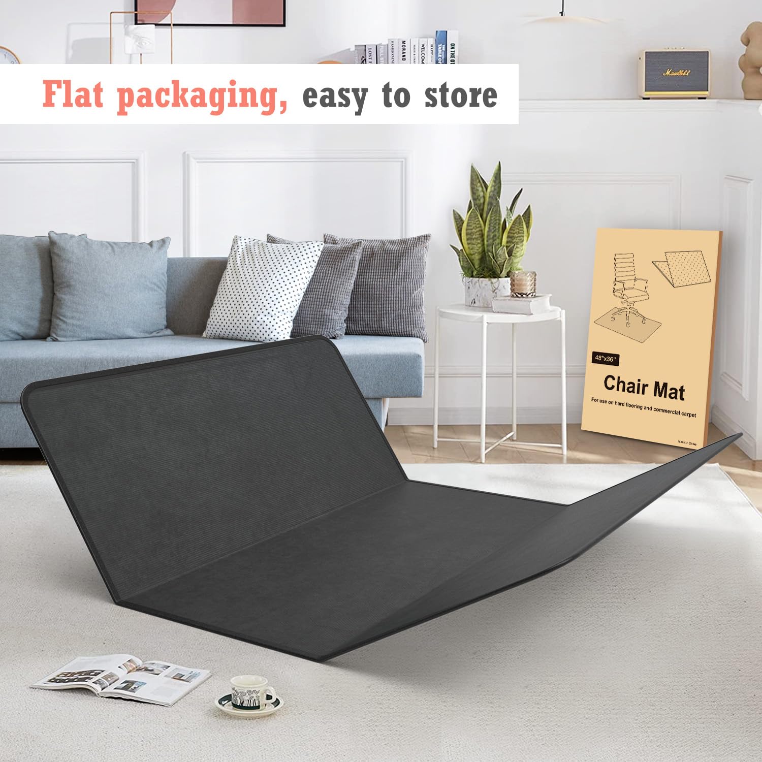 Premium Heavy Duty Office Chair Mat for Carpet & Hardwood Floors - 36