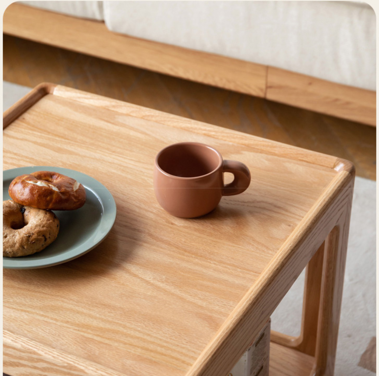 Premium Oak Solid Wood Square Coffee Table - Modern Living Room Furniture for Home Decor & Relaxation