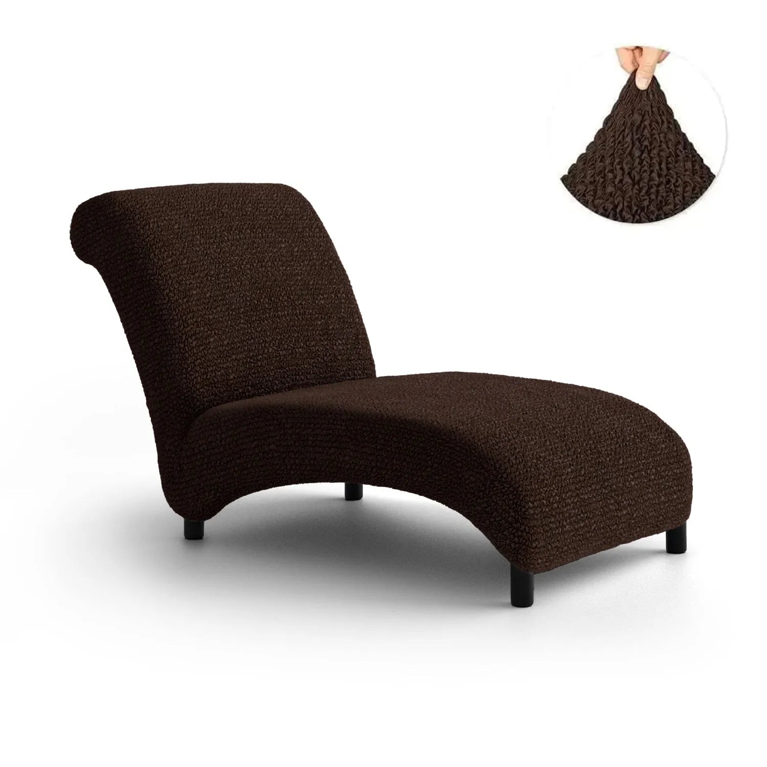Armless Chaise Lounge Slipcover - Soft Microfiber Stretch Cover with Non-Slip Backing - Perfect for Living Room, Bedroom or Nursery Furniture Protection