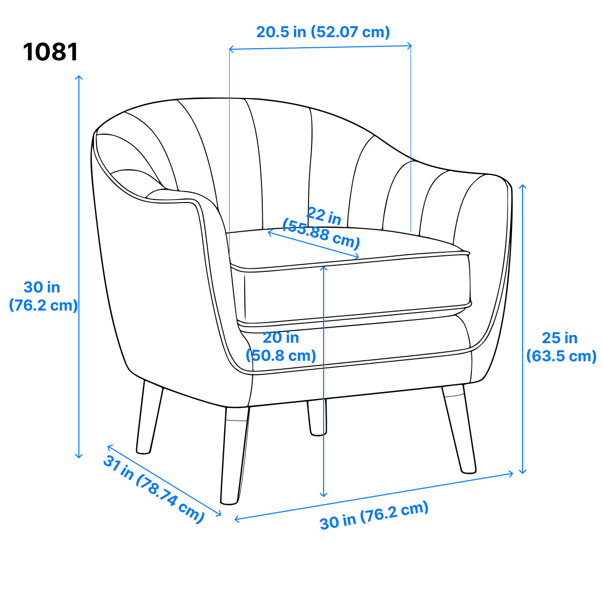Calypso Accent Chair White - Modern Upholstered Lounge Chair for Living Room, Bedroom & Office Decor