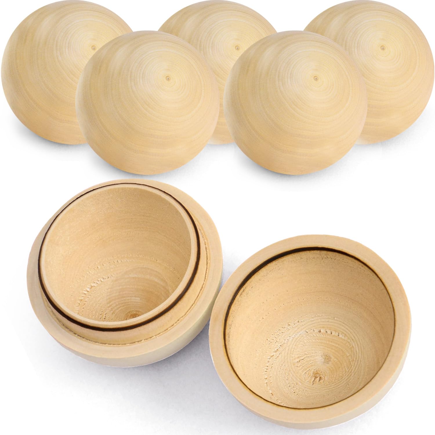 Handcrafted Unfinished Wooden Spheres - Set of 5 Natural Wood Balls (3.15-inch Diameter) for DIY Crafts, Home Decor, and Farmhouse Style - Perfect for Centerpieces, Table Decor, and Creative Projects
