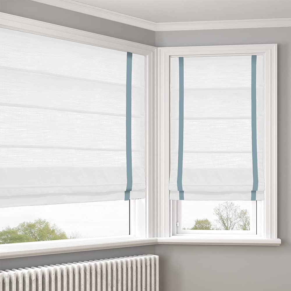 Custom Cordless Window Roman Shades - Blackout & Light Filtering Everglade Teal Fabric | Elegant Made-to-Order Roman Blinds for Windows & Doors | Perfect for Living Room, Bedroom & Home Office Privacy