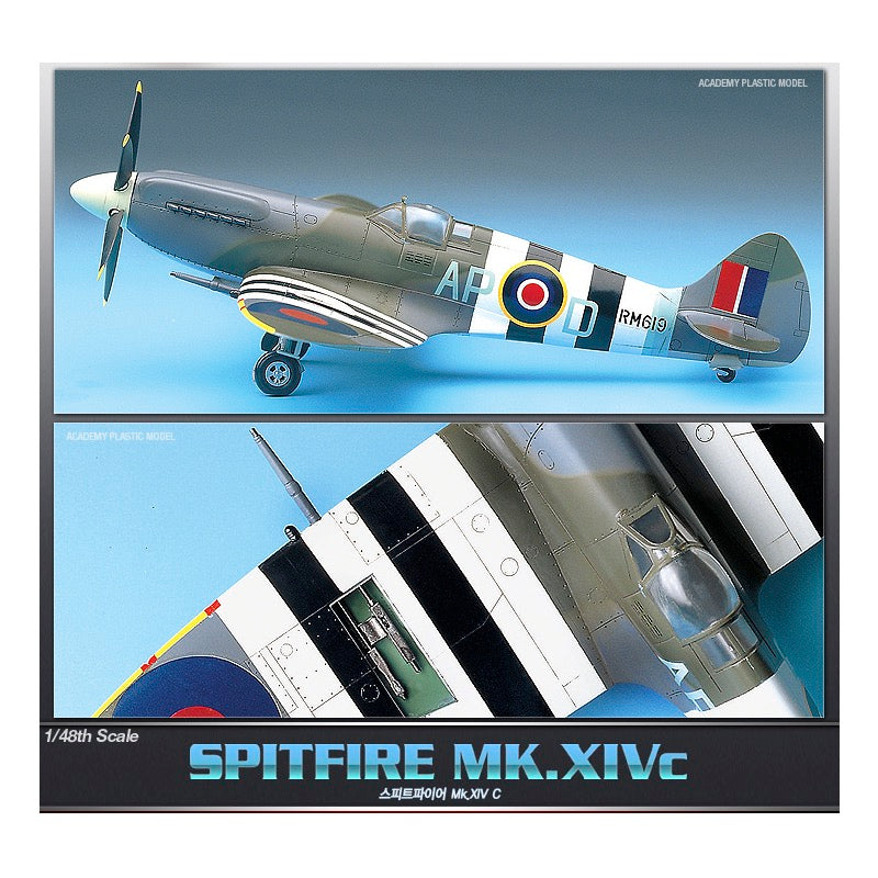 1/48 Scale Spitfire Mk.XIV C Model Kit - Academy 12274 - Highly Detailed Plastic Aircraft Model for Collectors & Hobbyists - Perfect for WWII History Enthusiasts & Scale Model Displays