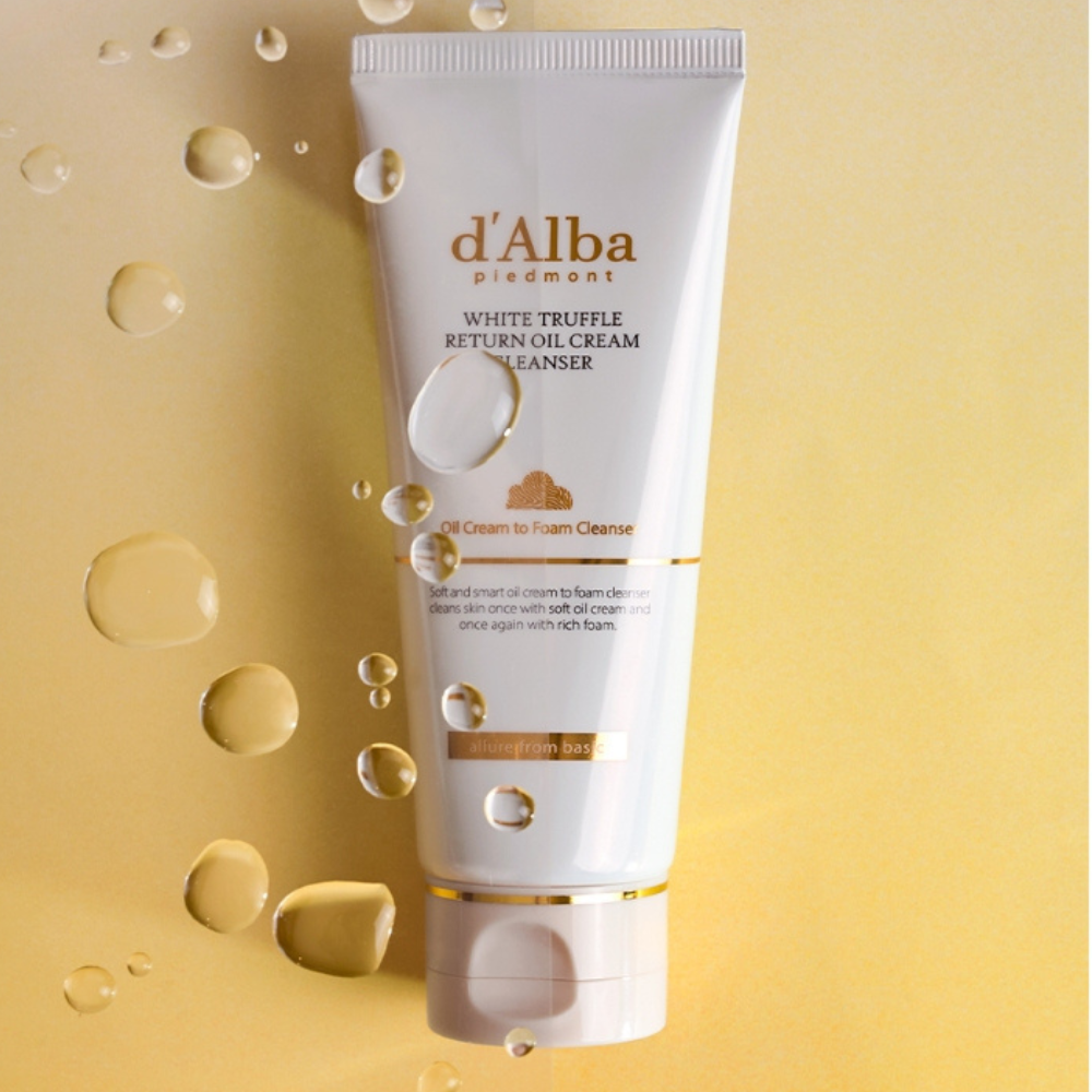 d'Alba White Truffle Return Oil Cream Cleanser 100ml - Gentle Facial Cleanser for Dry & Sensitive Skin - Perfect for Morning & Night Skincare Routine
