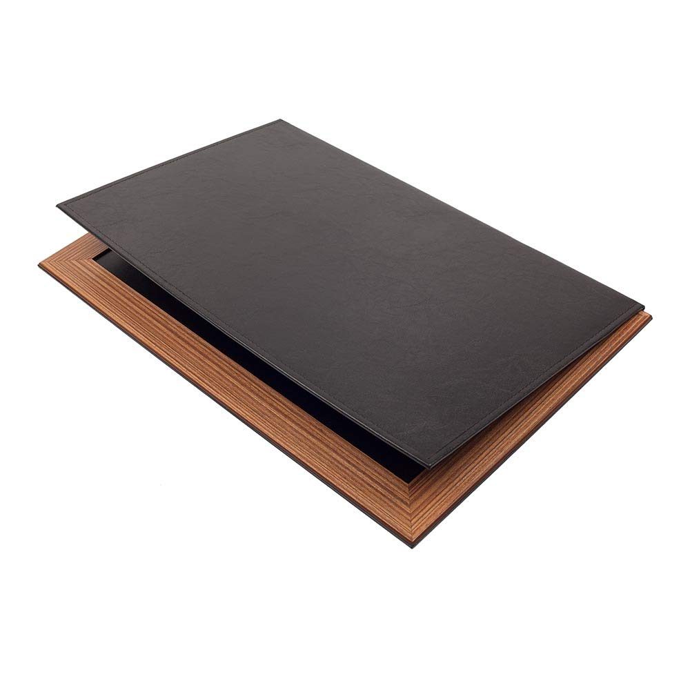 Premium 11-Piece Leather Desk Organizer Set with Walnut Wood Base - Office & Home Desk Accessories for Pens, Notebooks & Stationery | Perfect for Executive Desks, Home Offices & Workspace Organization