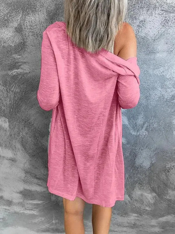 Women's Long Button Cardigan Sweater - Cozy Knit Open Front Wrap for Fall & Winter - Perfect for Office, Casual Outfits and Layering