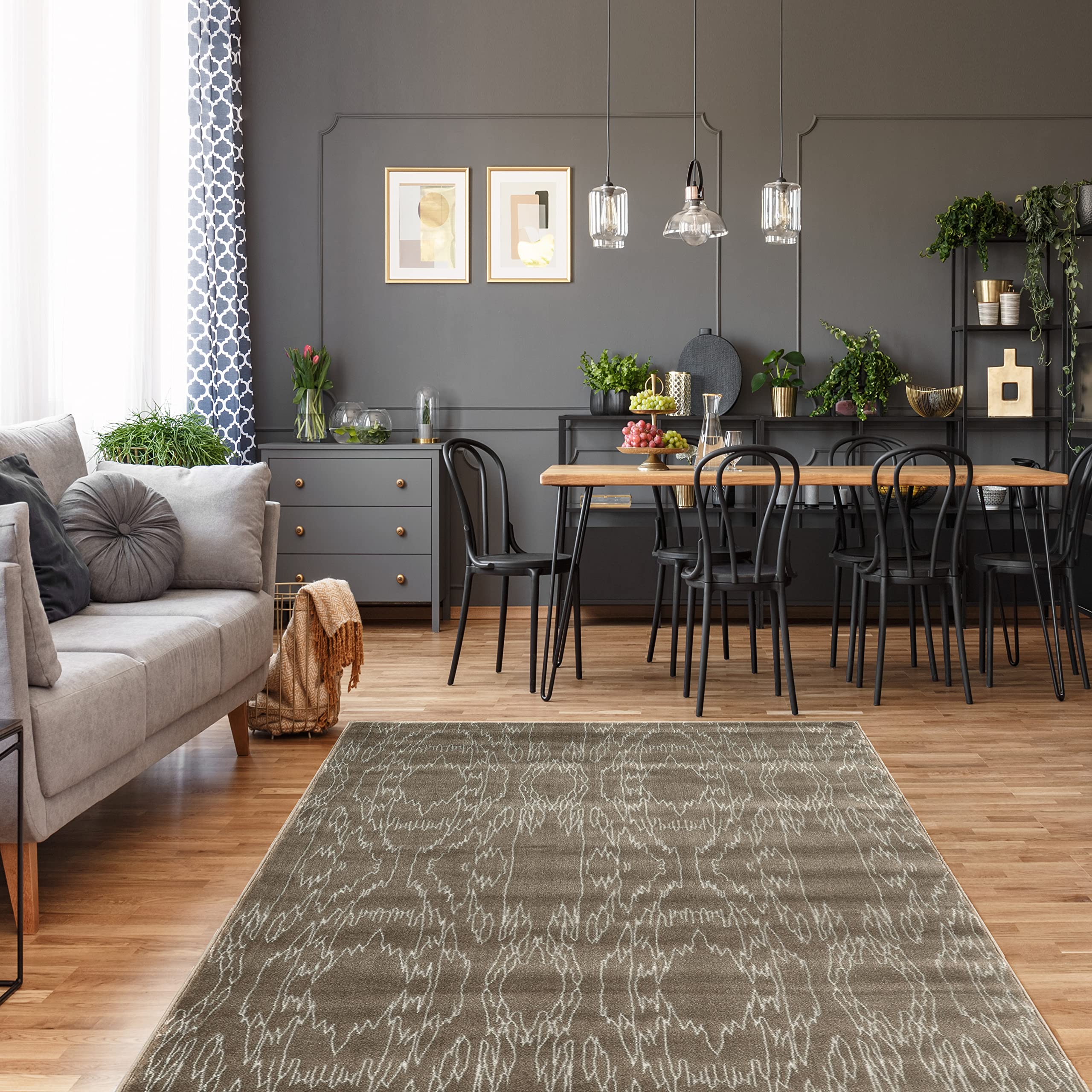 Linon Prisma Electric Dark Brown & White 8' x 10'4