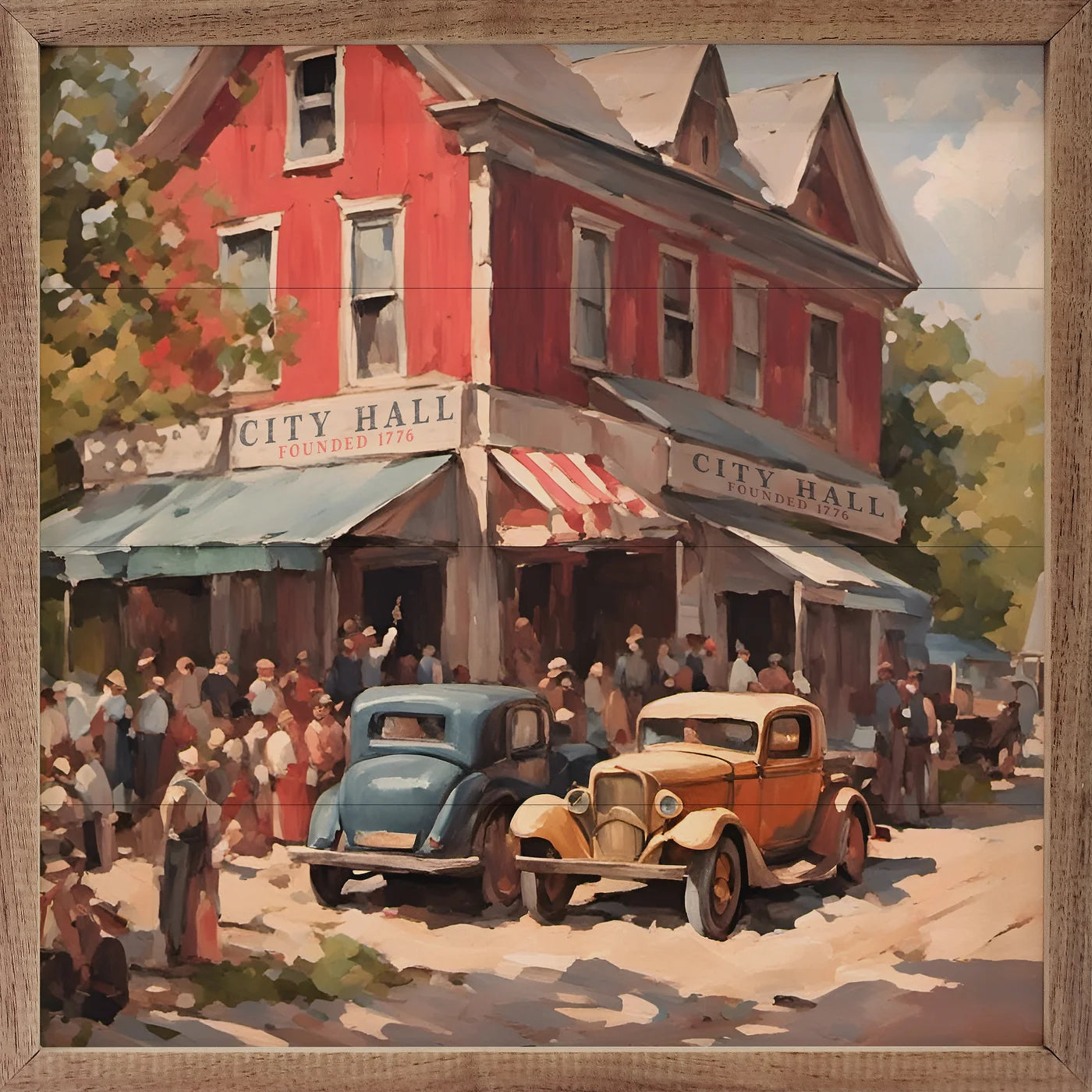 City Hall Wood Framed Print - Premium Wall Art Decor for Home & Office - Perfect for Living Room, Bedroom, or Office Display