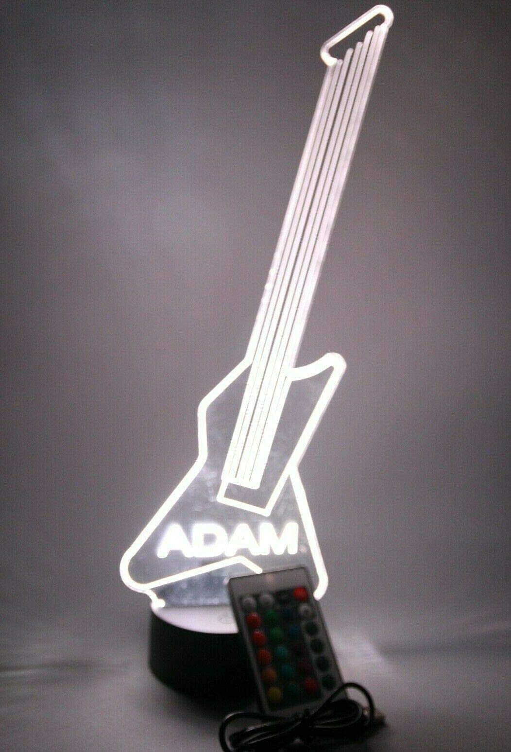 Personalized LED Guitar Night Light with Remote - 16 Color Options, Dimmer & Free Engraving | Perfect Music Lover Gift for Bedroom, Studio & Party Decor
