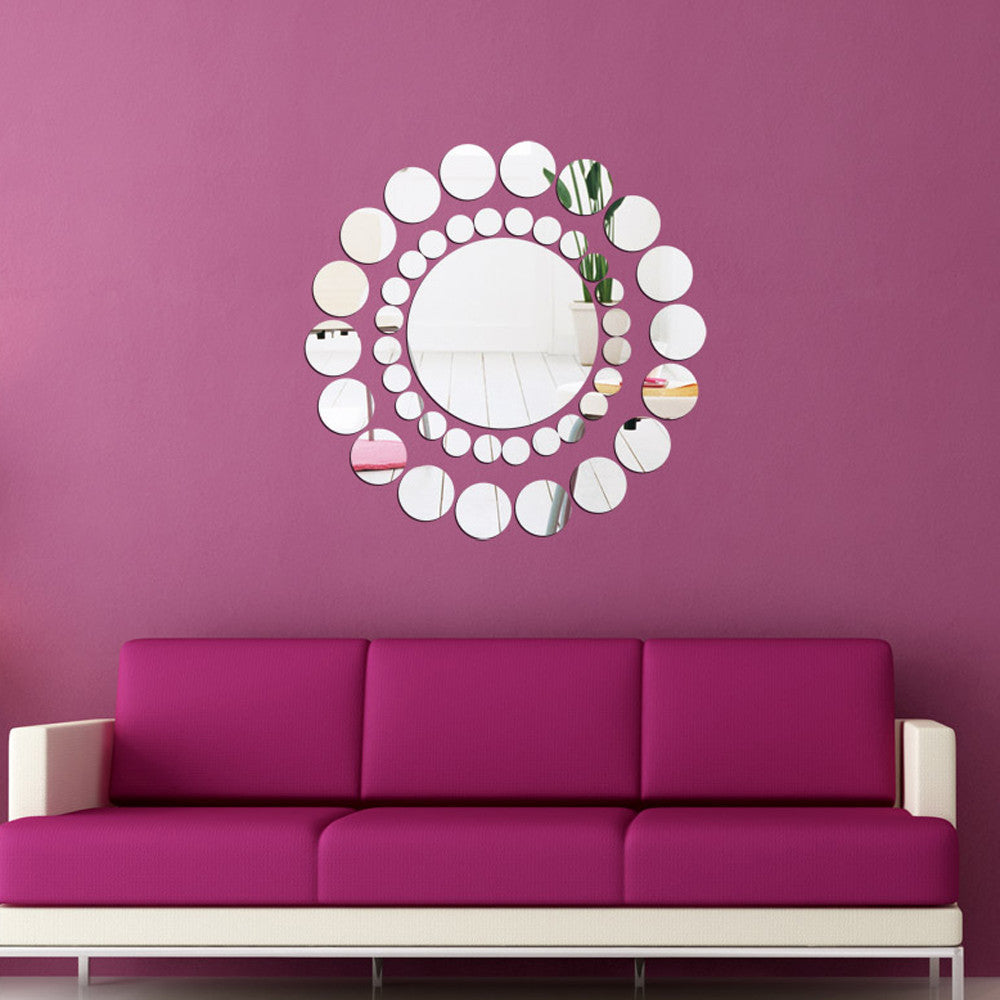 Fashion DIY Mirror Wall Stickers - Self-Adhesive Home Decor Decals for Bedroom, Bathroom & Living Room Wall Art Decoration