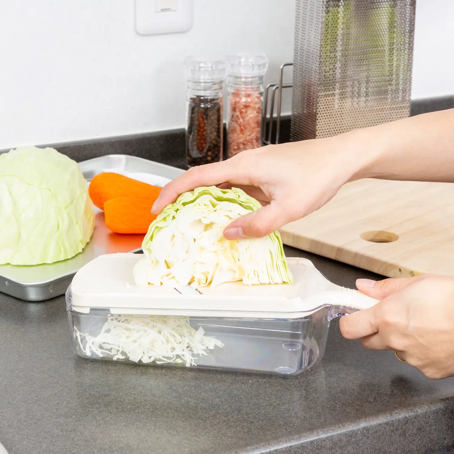 Kyocera ABS Resin Multi-Function Mandoline Slicer 3-Piece Set - Professional Vegetable & Fruit Slicer for Kitchen, Salad Prep & Food Processing | Dishwasher Safe