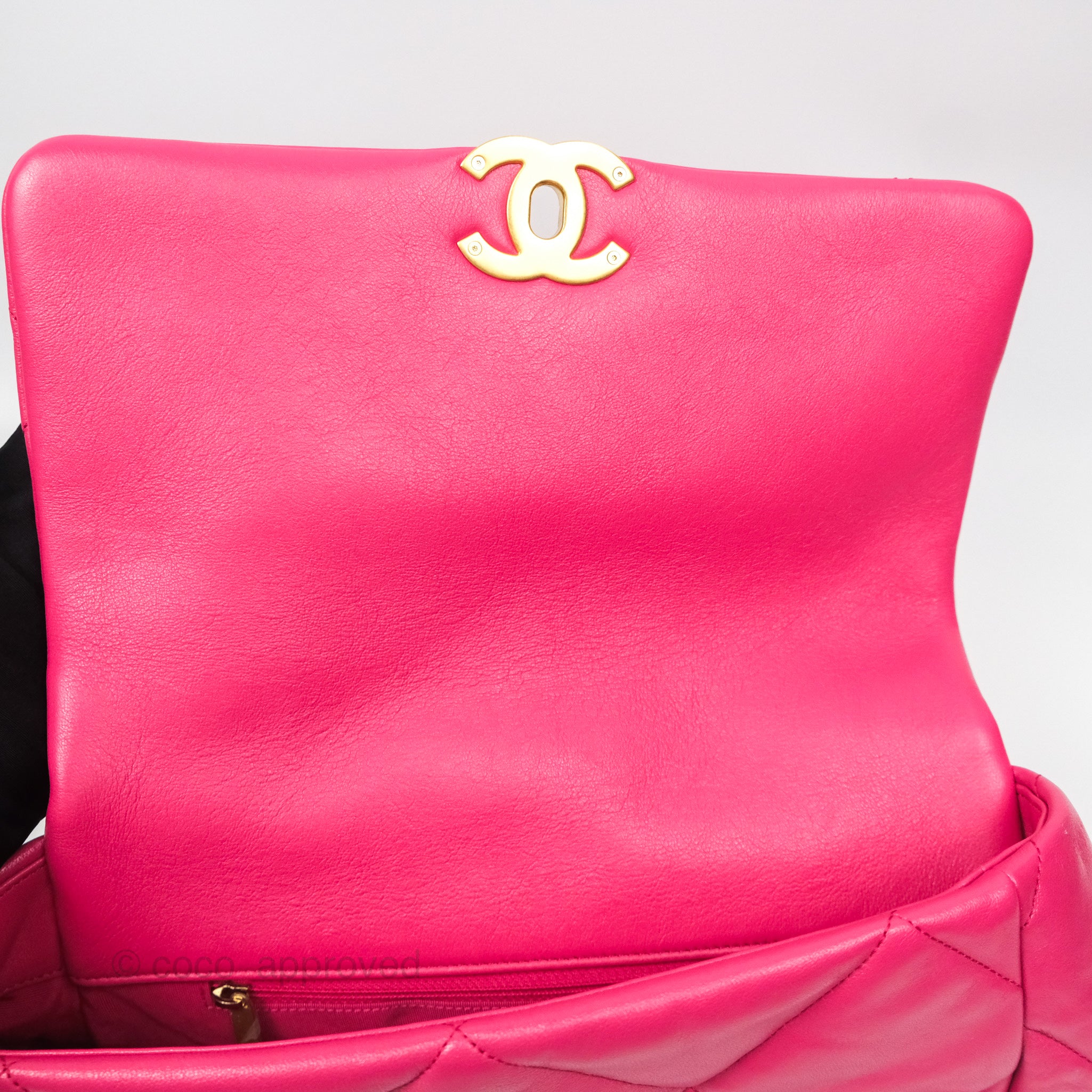 Chanel 19 Large (Medium) Dark Pink Goatskin Leather Handbag with Mixed Hardware - Luxury Shoulder Bag for Women, Perfect for Work, Date Night & Special Occasions