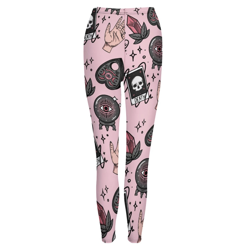 Gothic Symbol Print Leggings for Women - Trendy Gothic Fashion Leggings for Yoga, Workout, and Casual Wear