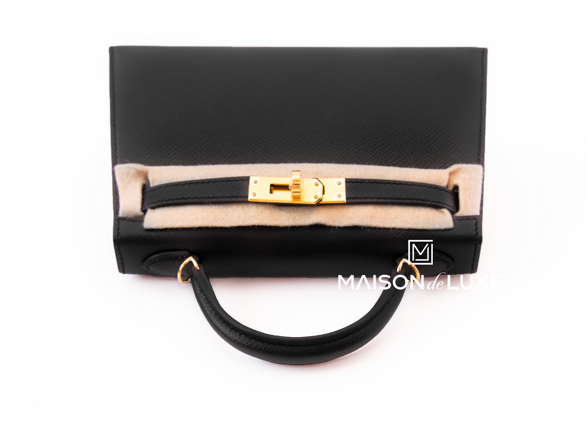 Authentic Hermes Mini Kelly II 20 Bag in Black Epsom Leather with Gold Hardware - Perfect for Evening Events & Luxury Fashion Accessories