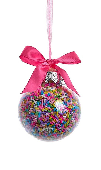 60mm Bubblegum Ball with Sprinkles - Fun Christmas Ornament for Tree Decor, Party Favors & Candy-Themed Decorations