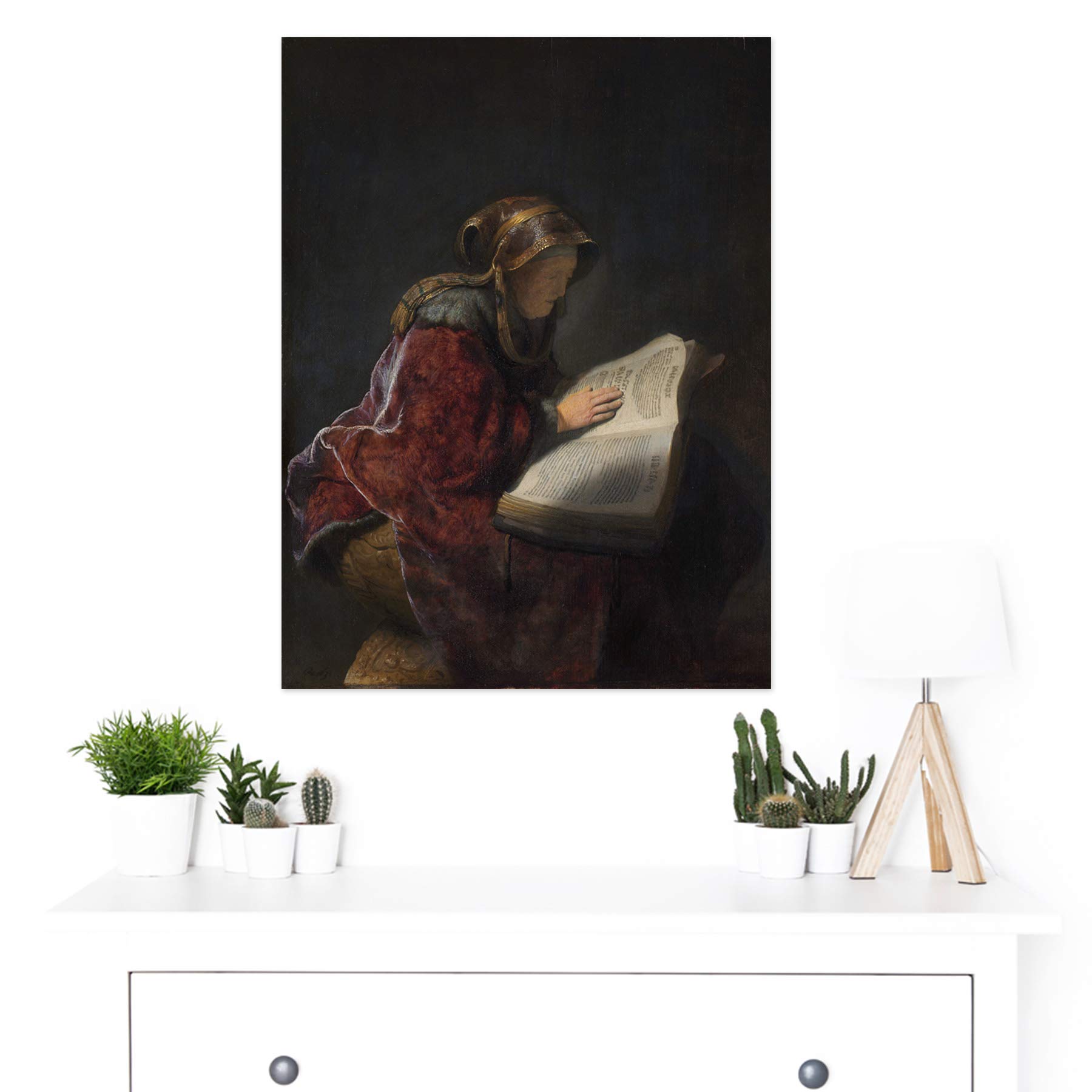 Artery8 Rembrandt Old Woman Reading Portrait - Large 18x24 Inch Wall Art Poster Print on Premium Thick Paper - Perfect for Living Room, Bedroom & Office Decor