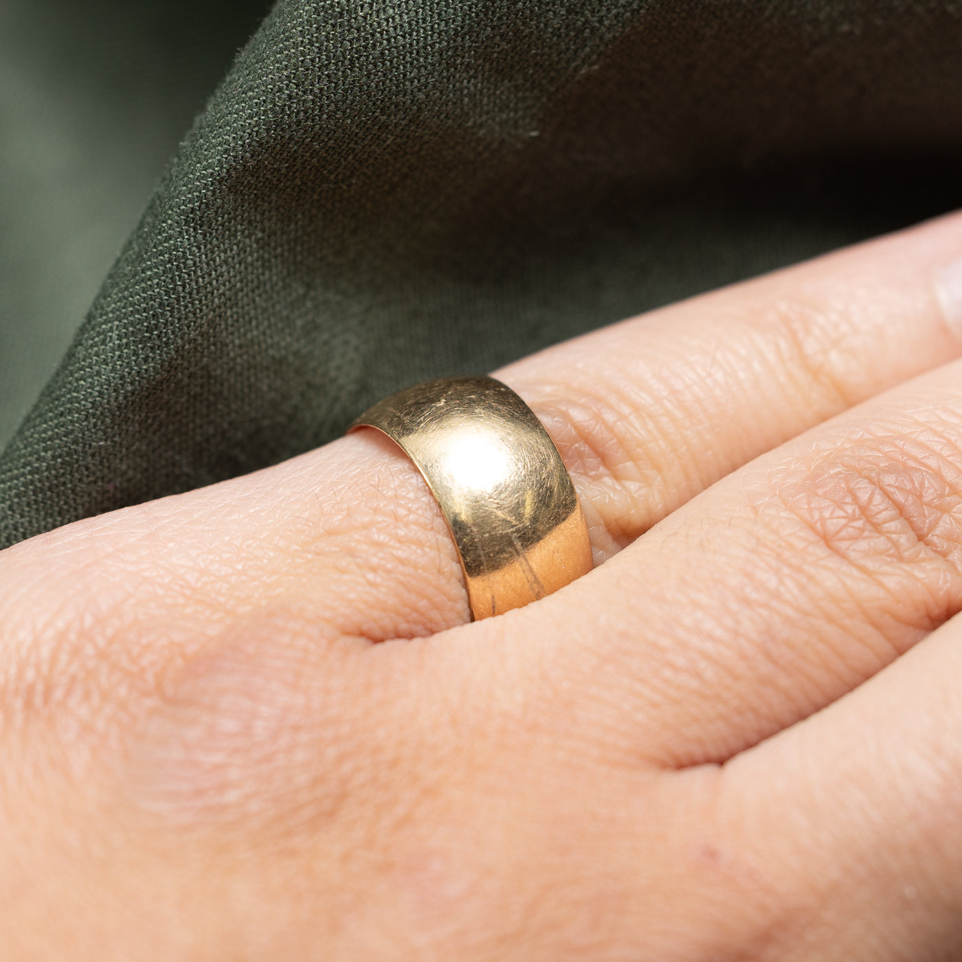 10K Yellow Gold Cigar Band Ring for Men - 8.8mm Wide Size 5.75 - Perfect Wedding Band, Anniversary Gift & Everyday Jewelry for Him