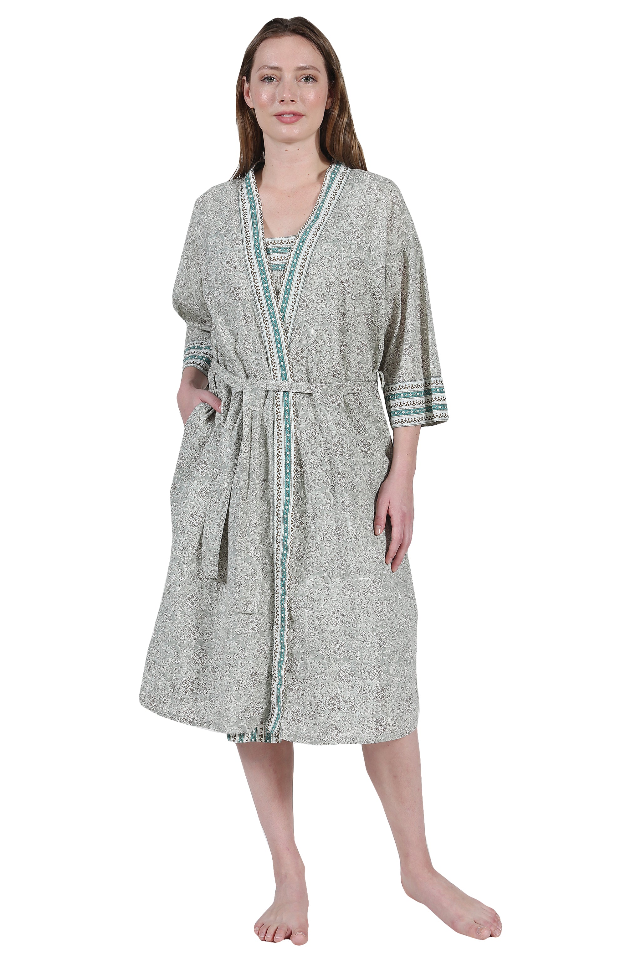 Premium Cotton Wrap Robe for Women - Soft & Breathable Bathrobe with Belt - Perfect for Spa, Lounge & After Shower - La Cera Cozy Homewear