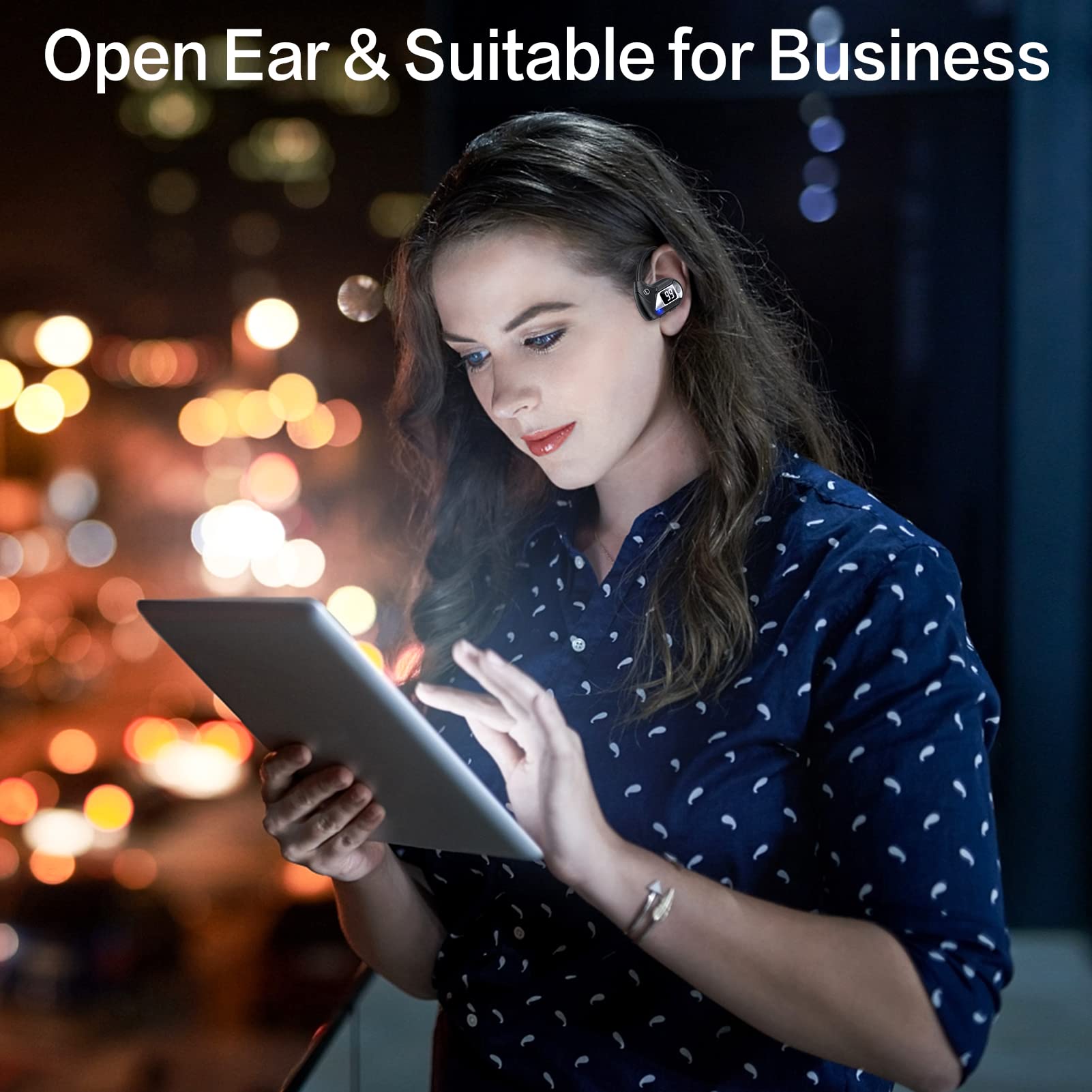Open Ear Wireless Bluetooth Headphones, Air Conduction Earbuds with Bluetooth 5.3 - 20H Playtime, Touch Control for Running, Cycling, Hiking, Driving - Perfect Gift for Men & Women (Silver Gray) - Ideal for Workouts, Commuting & Outdoor Activities