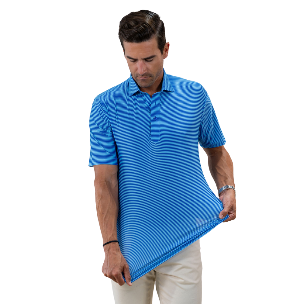 Men's Griffin Turquise Featherweight Flex Polo Shirt - Breathable & Comfortable Collared Shirt for Golf, Business & Casual Wear
