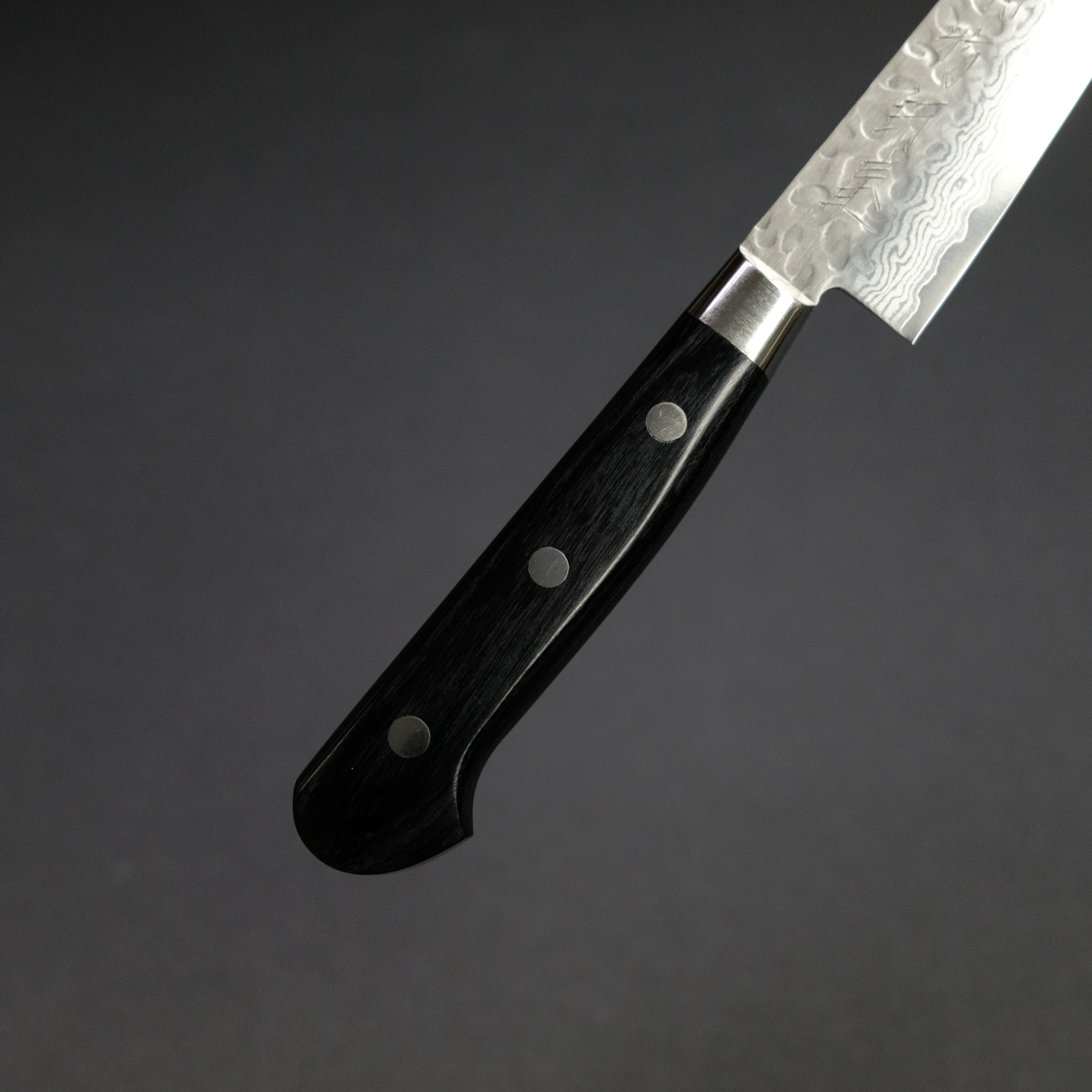 Hitohira Imojiya ST Tsuchime Damascus Petty Knife 135mm - Pakka Wood Handle (Yo Handle) - Japanese Chef Knife for Precision Slicing, Peeling & Garnishing