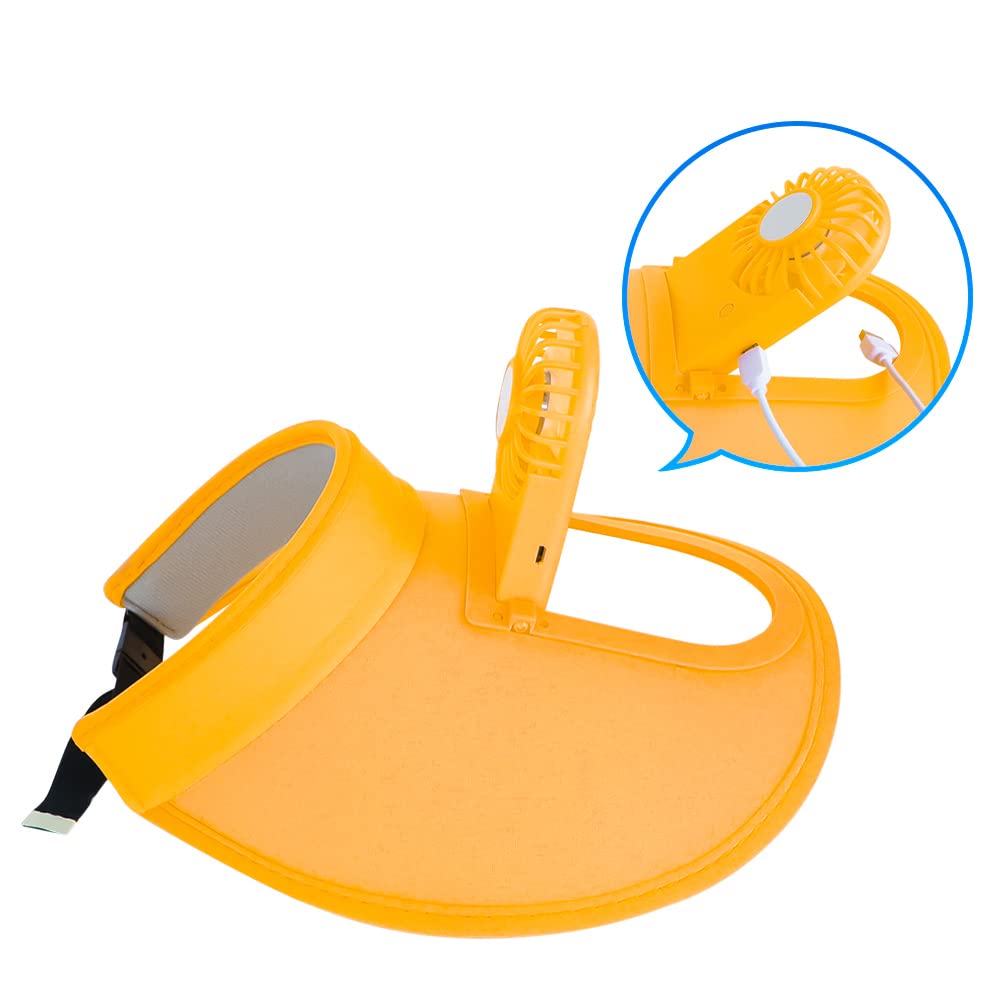 USB Rechargeable Cooling Fan Sun Visor Hat - Breathable Baseball Cap for Golf, Outdoor & Summer Sun Protection - Adjustable Sunscreen Hat with Built-in Fan for Men & Women