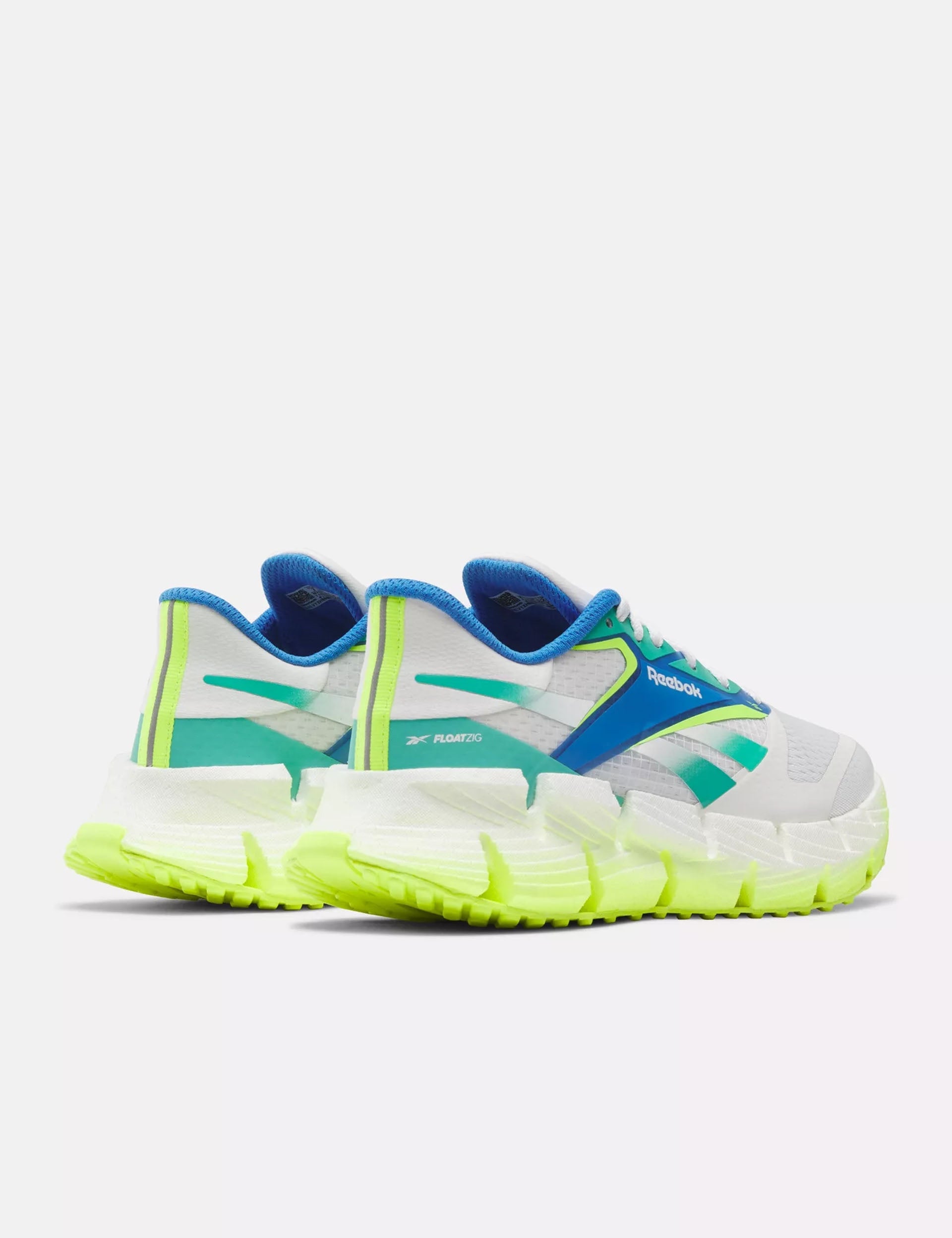 FloatZig 1 Running Shoes for Men & Women - White/Unleashed Green/Digital Lime - Lightweight Athletic Sneakers for Jogging, Gym Workouts & Casual Wear