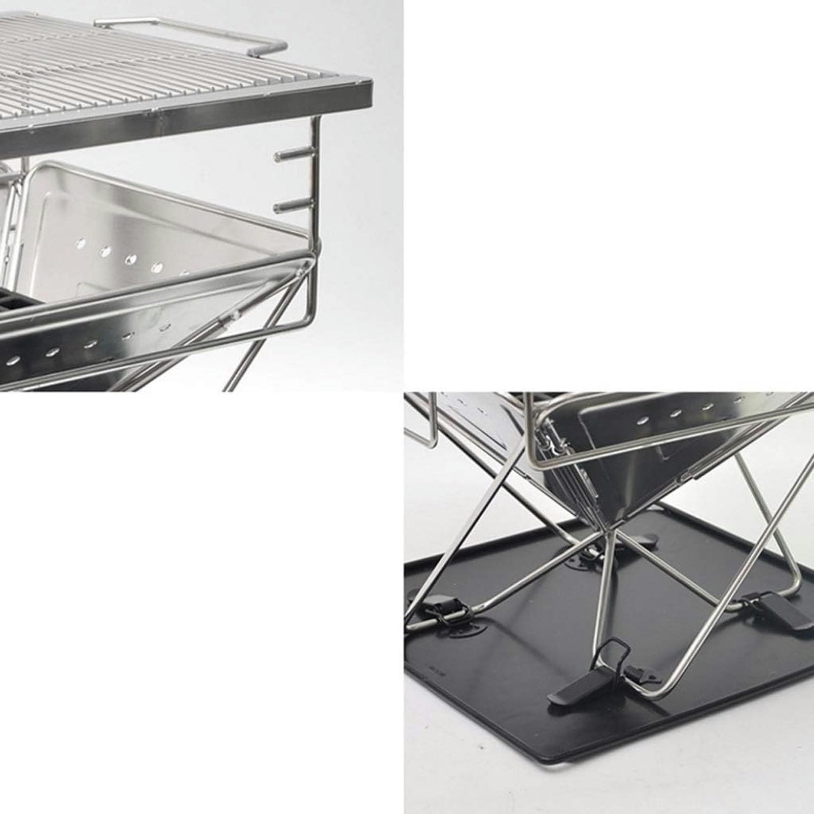 Portable Stainless Steel Folding Charcoal BBQ Grill for Outdoor Cooking - Perfect for Camping, Picnics, Backyard Parties & Tailgating